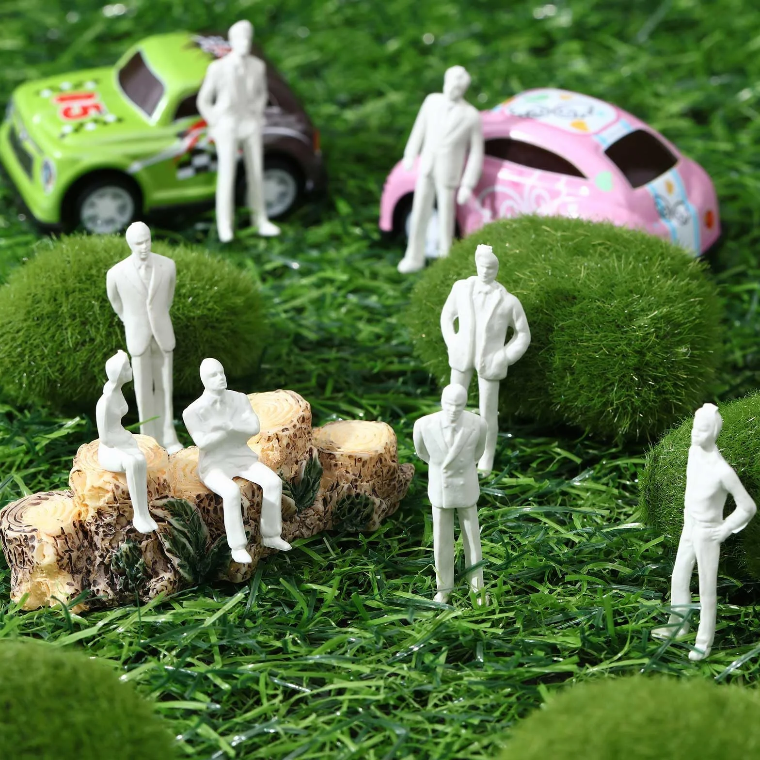 Namalu 50 Personnages Miniatures Échelle 1:50 Figurines Blanches Non Peintes Maquettes Architecturale