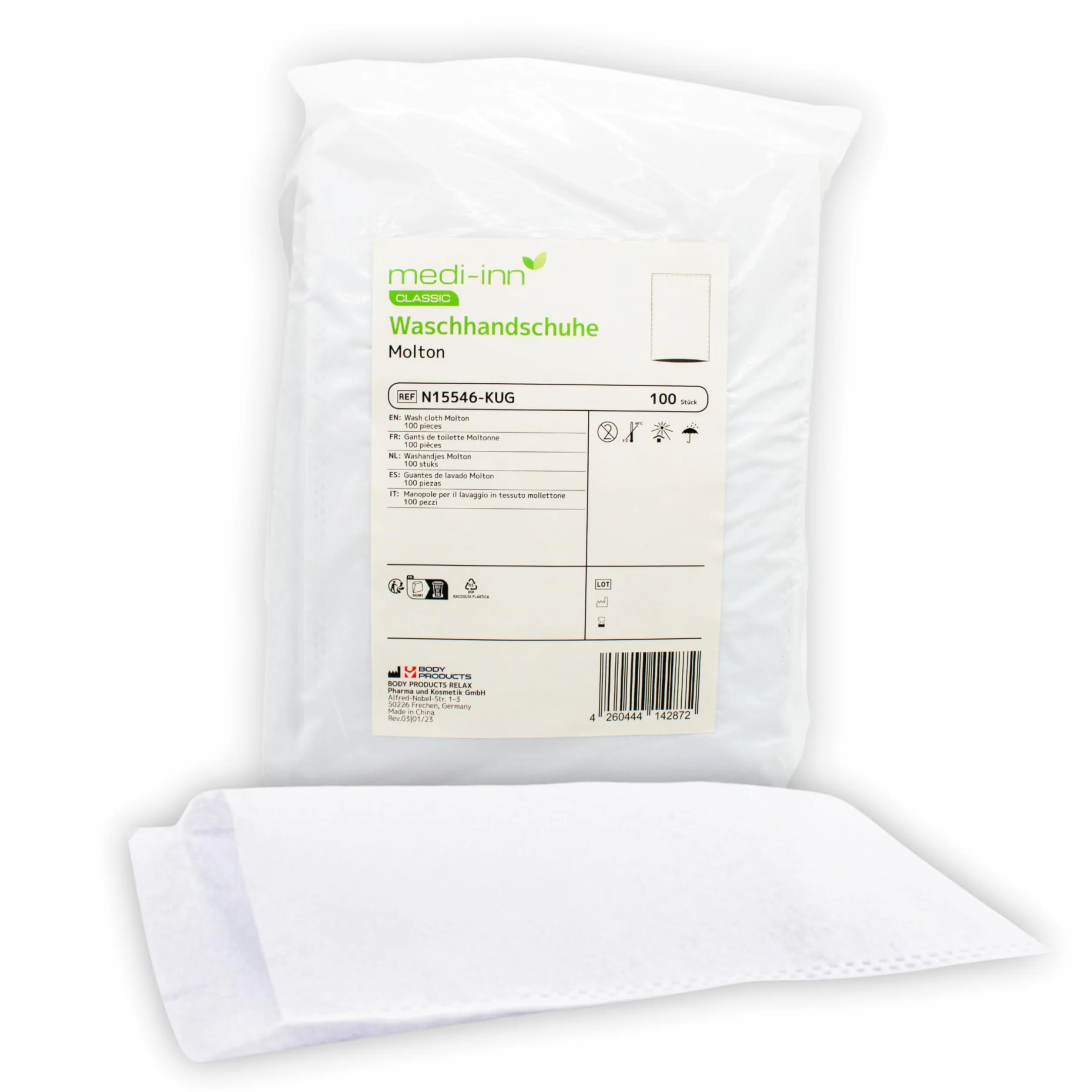 Medi-Inn Gants de Toilette Jetables Molton 100 Stück