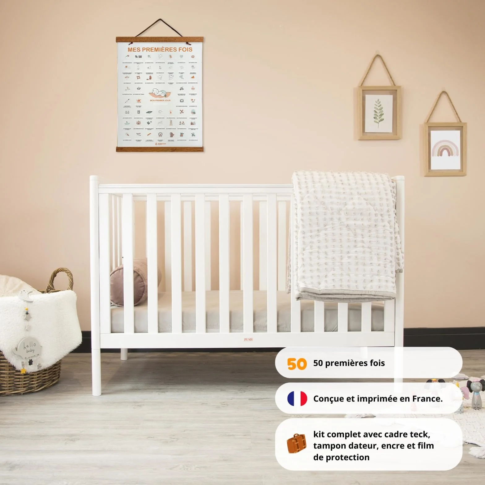 TASLIM Affiche Souvenir Bébé A3 – 50 Premières Fois à Dater – Cadeau Naissance Original