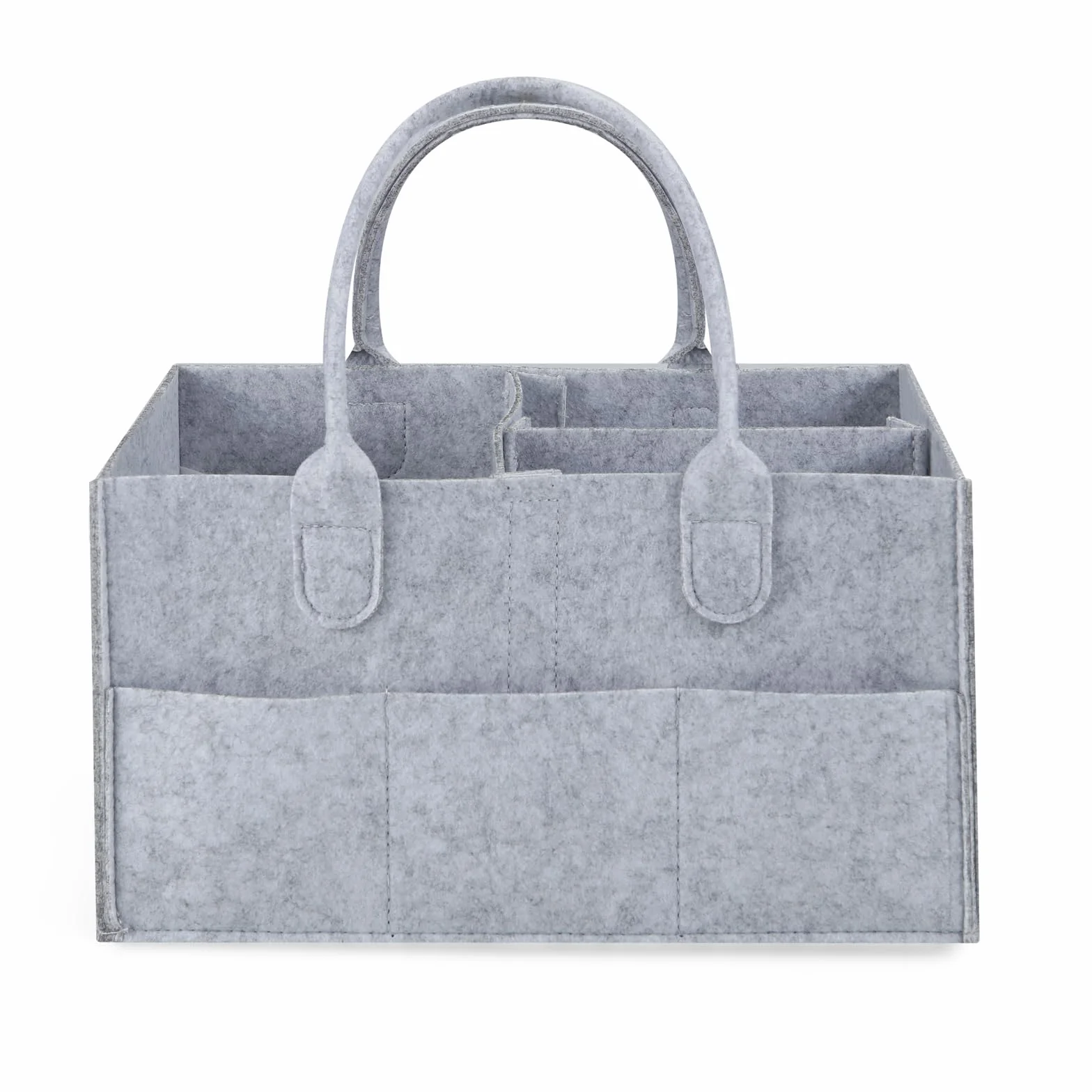 PandaEar Organisateur de Couches Portable, Panier de Rangement pour Bébé avec Compartiments pour Lingettes, Gris