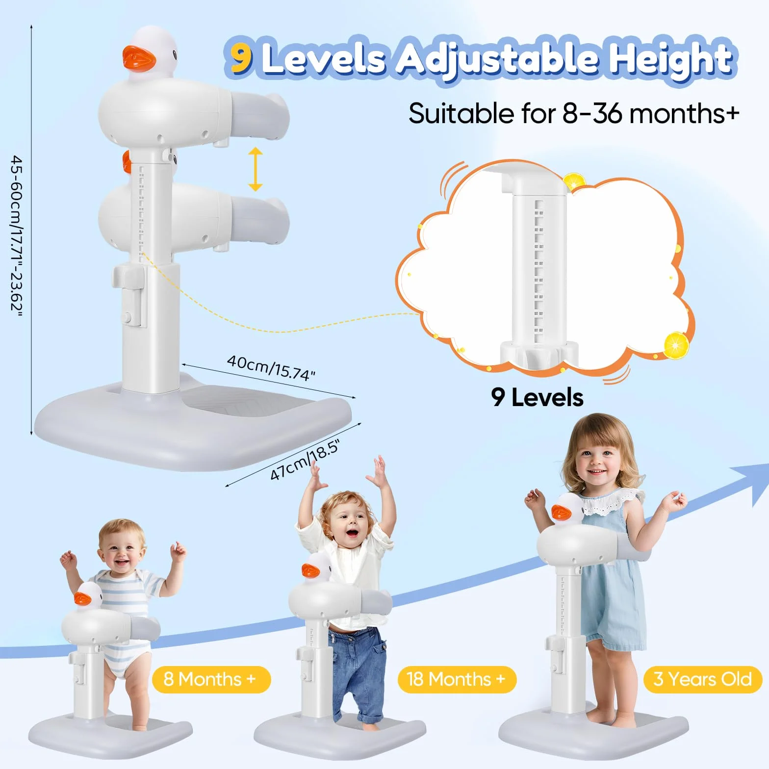 Baignoire bébé avec support de douche, aspiration stable et forte, support pour bébé debout