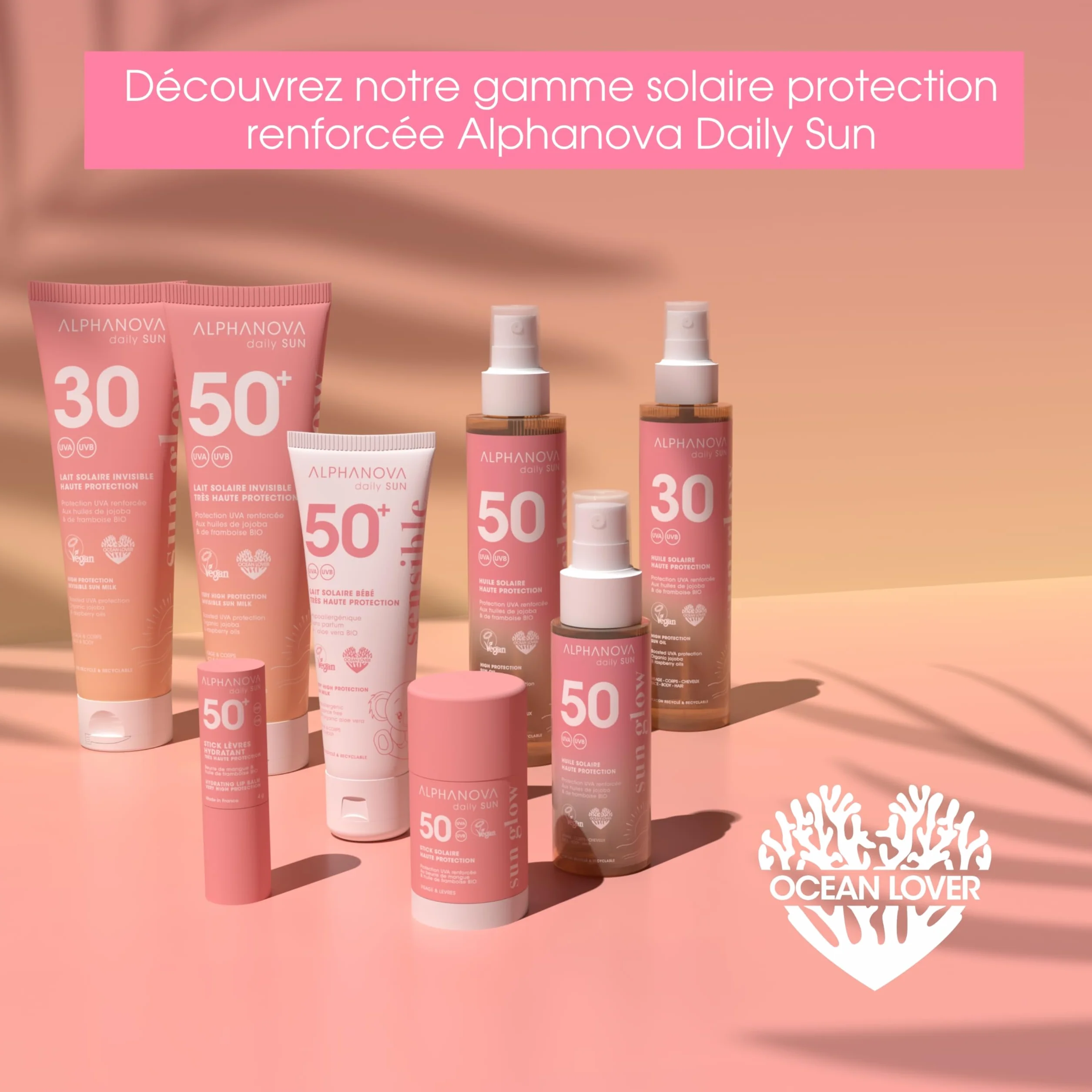 ALPHANOVA DAILY SUN Huile Solaire SPF50 Scintillante Rose 125ml