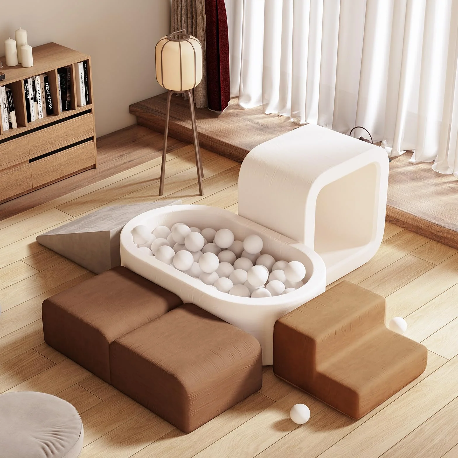 BanaSuper Blocs Mousse Éducatifs Modulables | Jeu de Motricité Intérieure pour Enfants Certifiée EN71 | Blocs à Grimper en Mousse avec Piscine à Balles (Pas de Ballon) | Bassin à Balles en Mousse