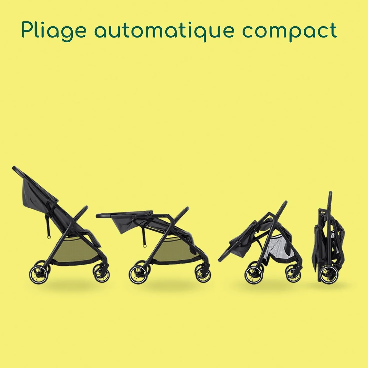 Bebeconfort Azur Poussette Canne Compacte 0-3 ans 15 kg Pliage Automatique Inclinaison Allongée Mineral Graphite