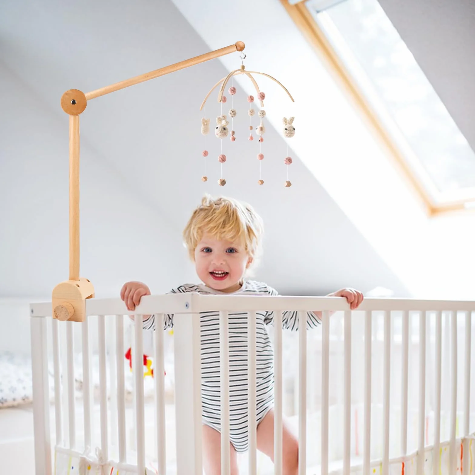 Support mobile réglable en bois pour table à langer bébé