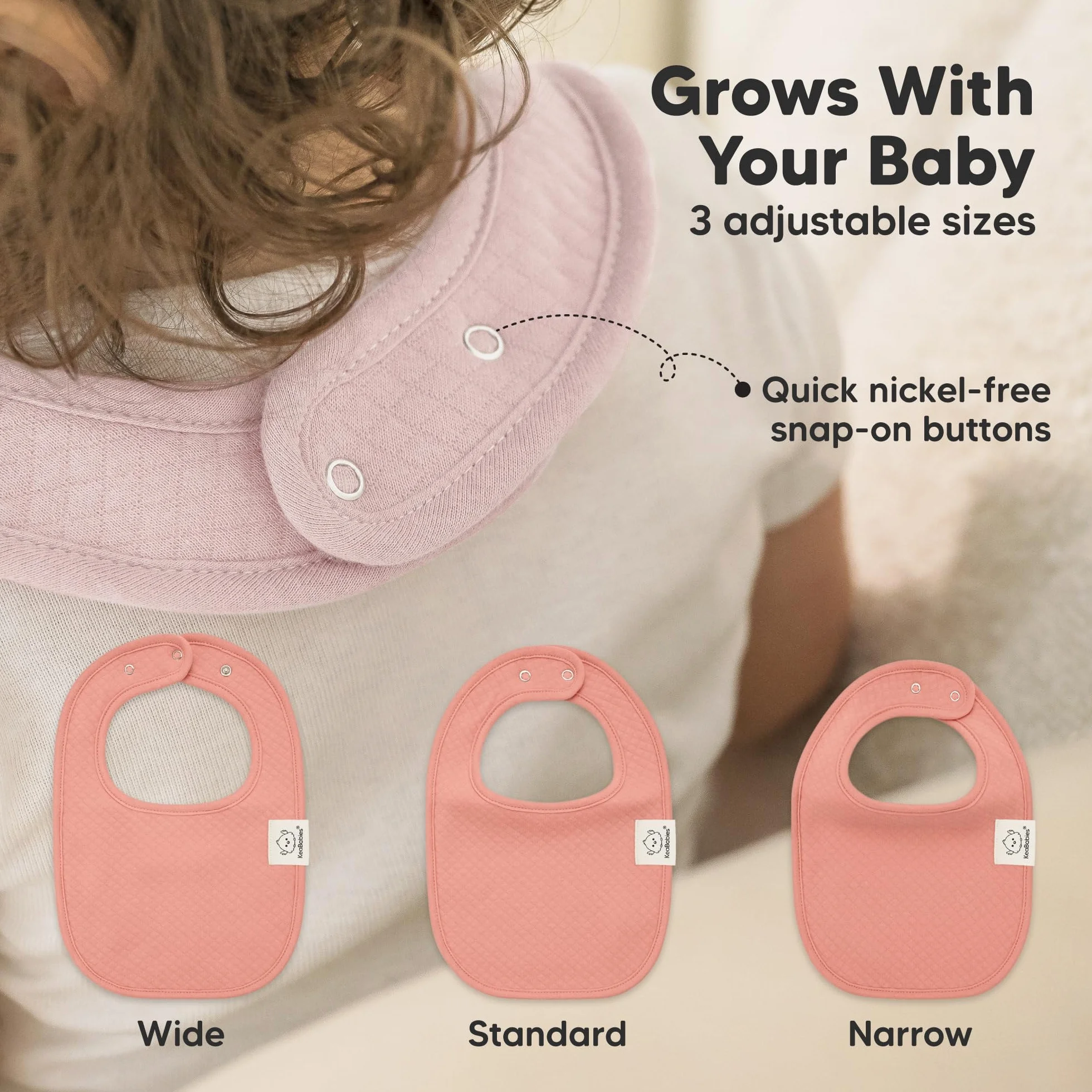 KeaBabies 8-Pack Bavoirs Bébé en Coton Anti-bave Fille et Garçon