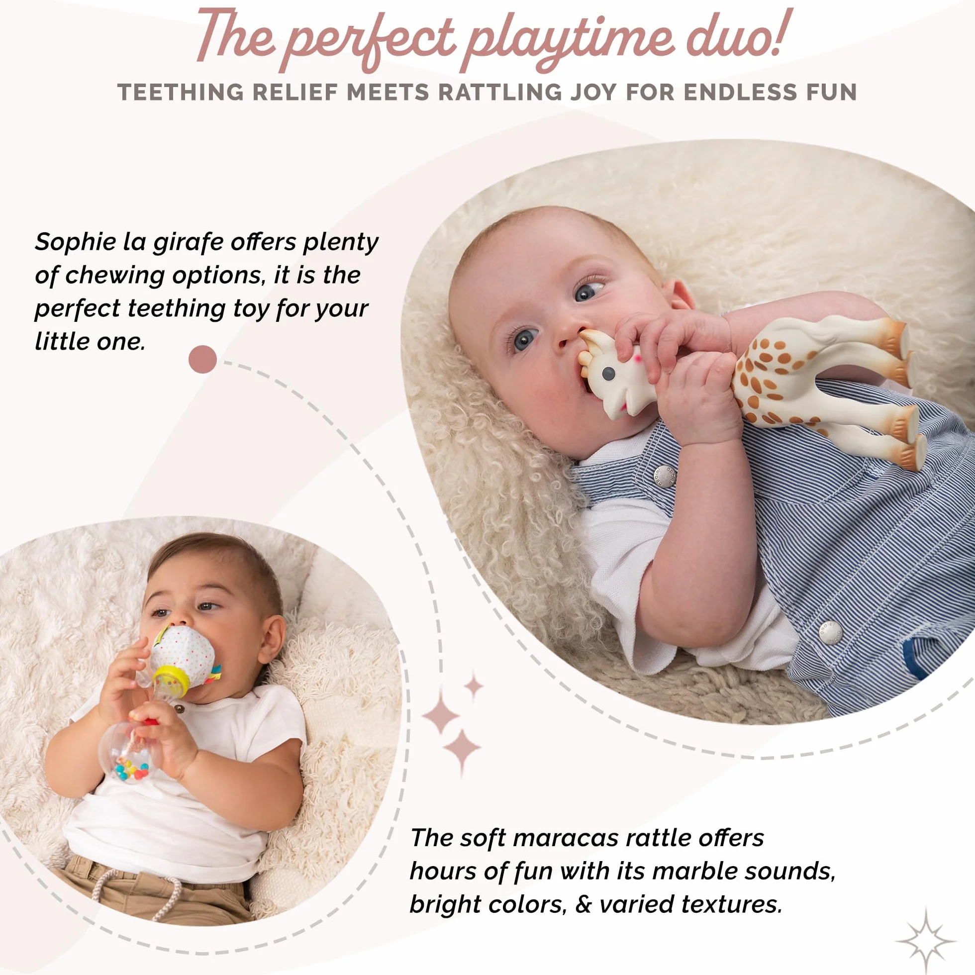 Sophie la Girafe Coffret Cadeau Naissance Hochet Soft Maracas Set d'Activité Jouet à Mordiller Caoutchouc 100% Naturel