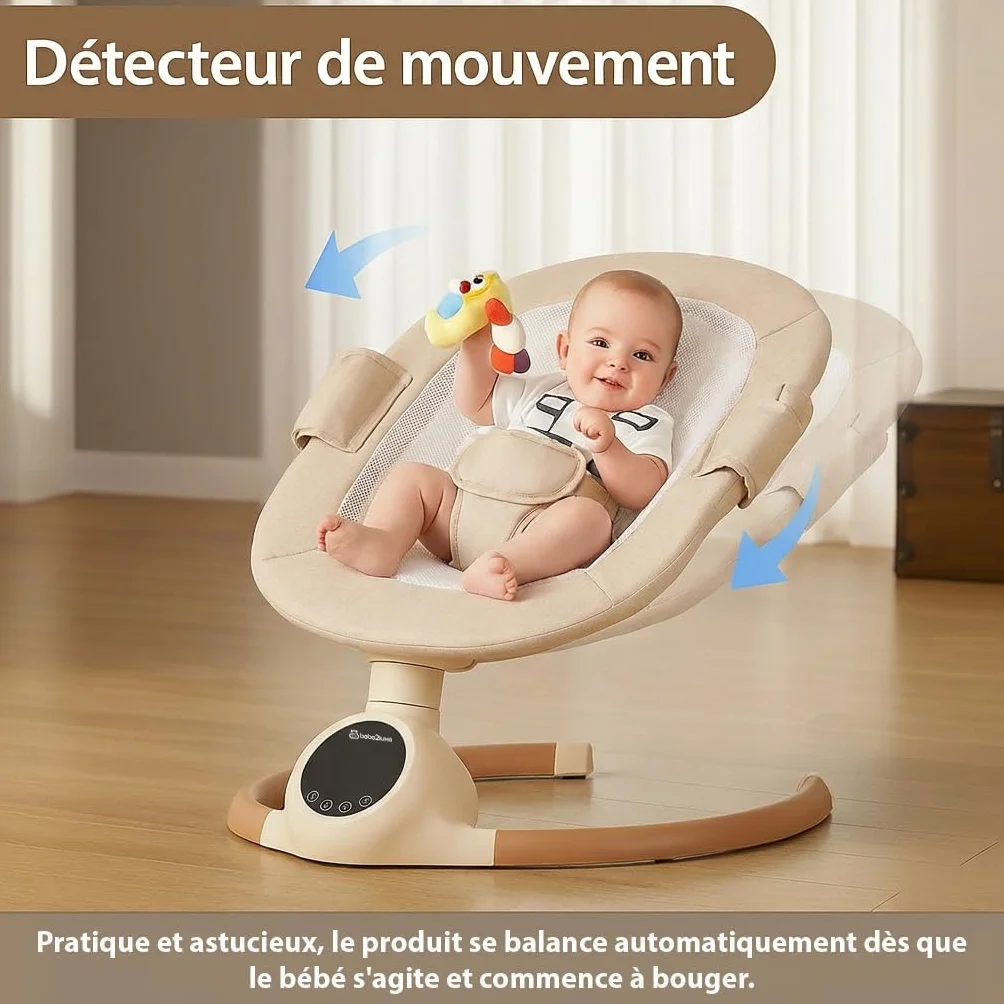 BEBE2LUXE Alpha Balancelle bebe électrique Transat beige