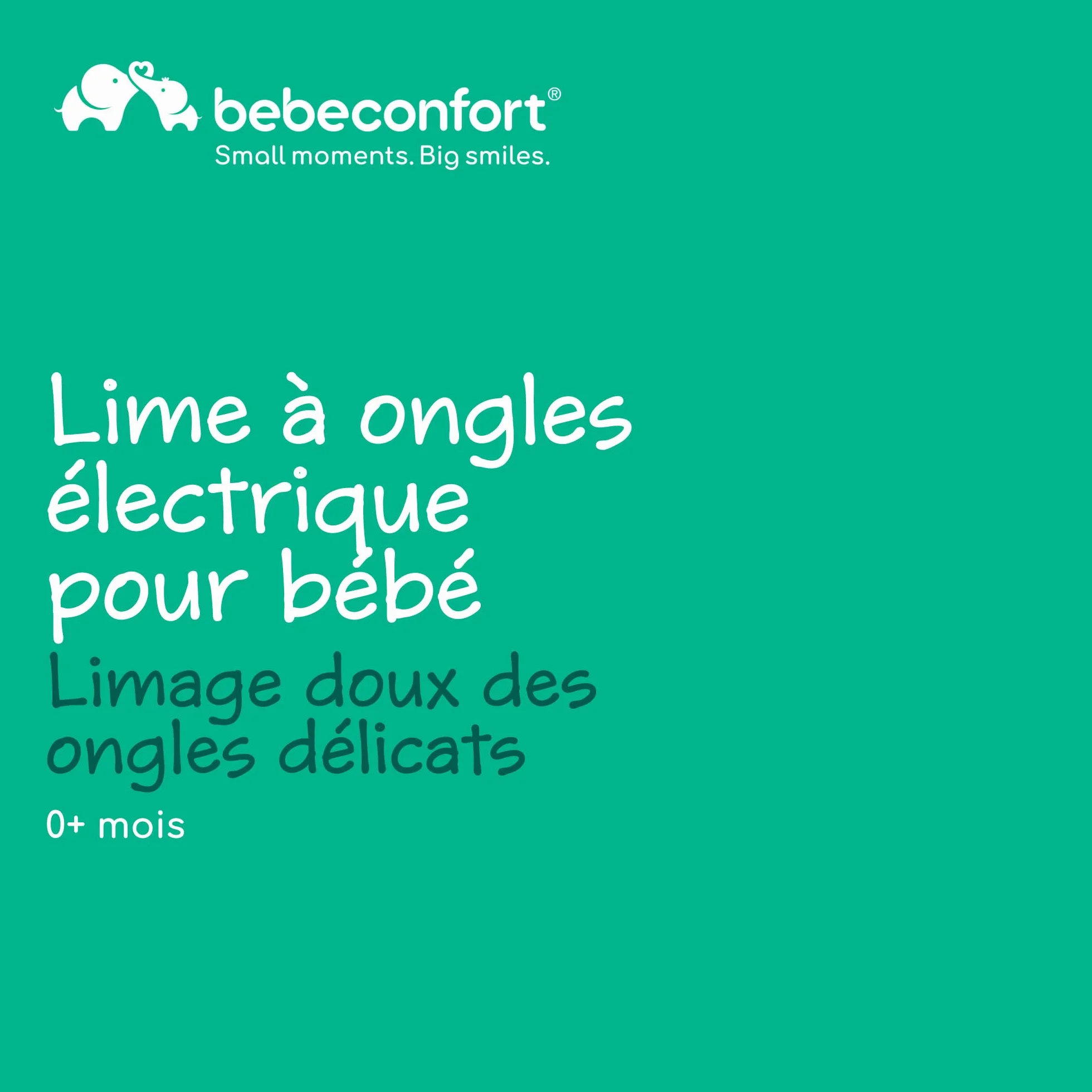 Bebeconfort Lime à Ongle Électrique Bébé, 7 Limes, Recharge USB-C, 3 Vitesses, LED Intégrée, Vert