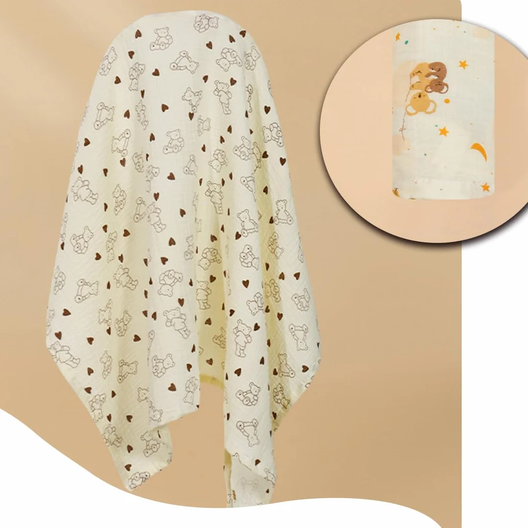 Mousseline Tissu d'allaitement en coton pour bébé Respirant et léger