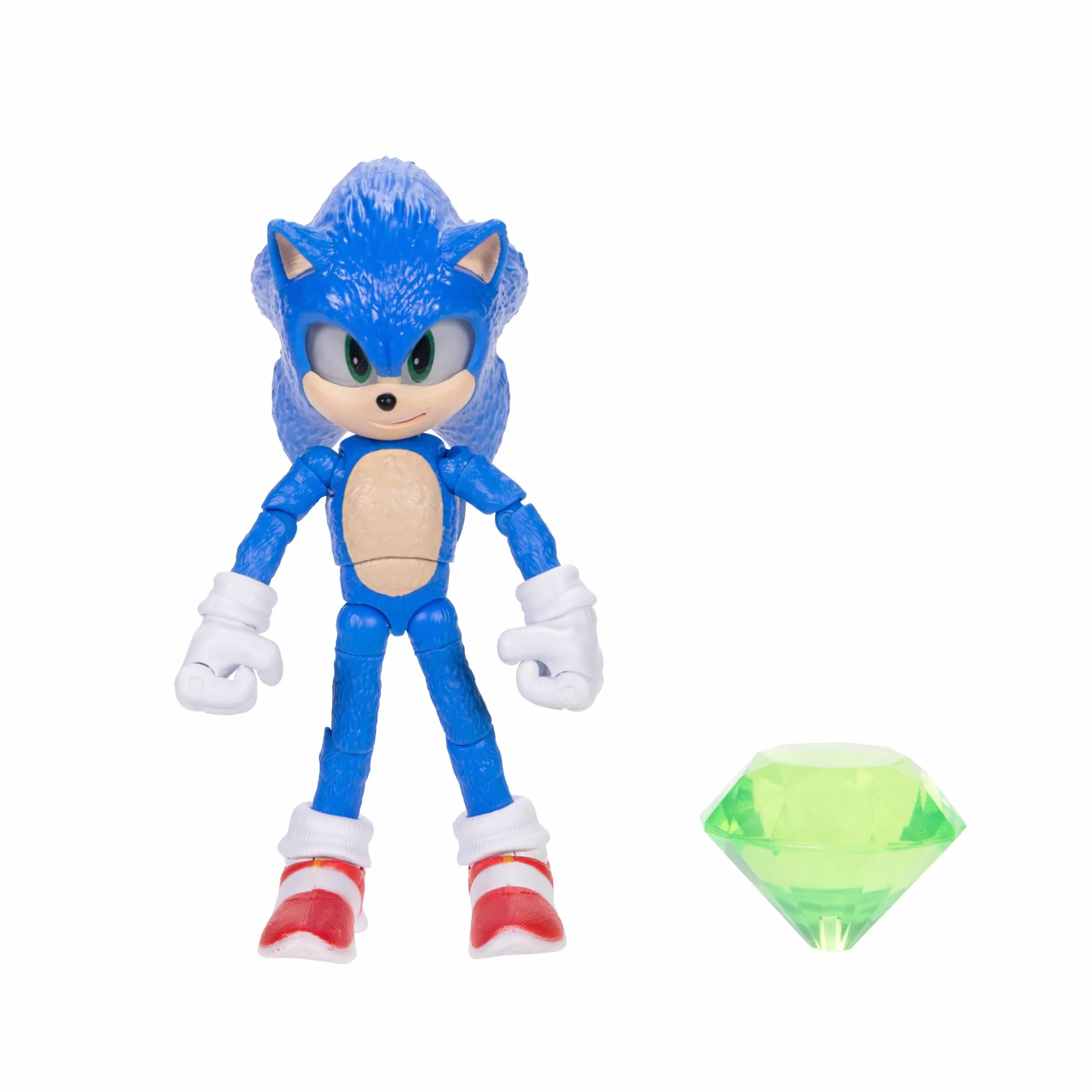 Sonic 3 Le Film Figurine Articulée Sonic avec Émeraude 12,7 cm 20 Articulations Jouet Collection Jeux Vidéo