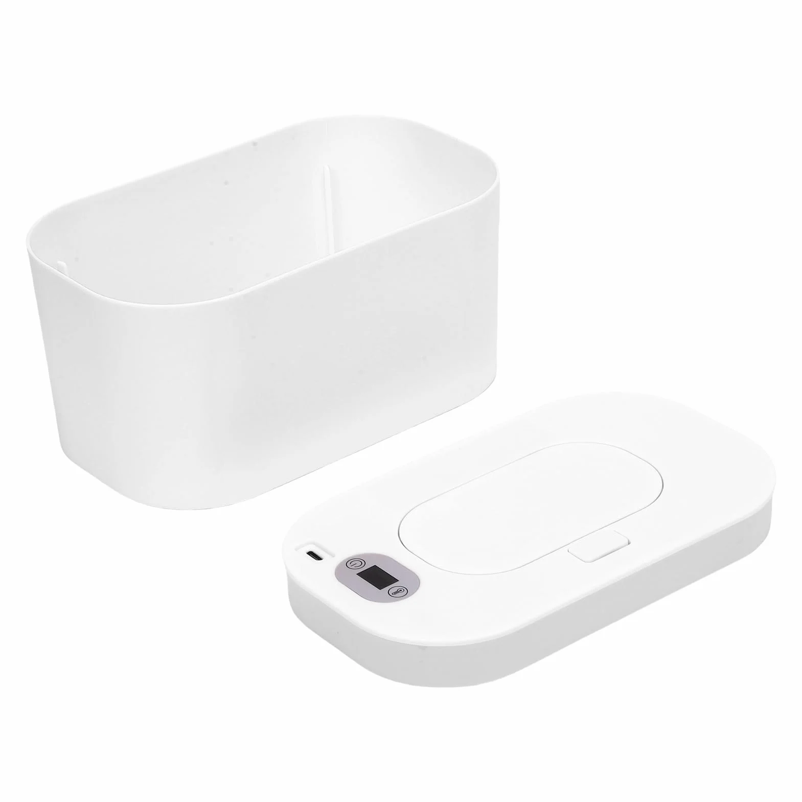 Chauffe-Lingettes pour bébé, Distributeur Portable de Lingettes Humides à Chauffage Rapide USB, Réglage de la Température