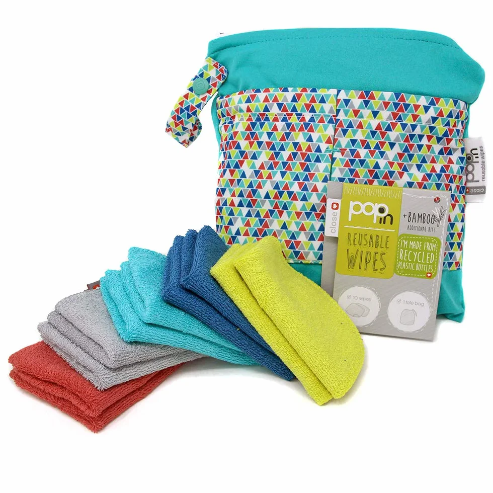 Lingettes réutilisables en bambou pour bébé Lot de 10 20 x 15 cm Couleurs extra douces