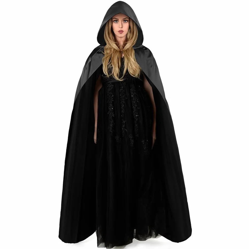 Cape à Capuchon Enfants Halloween Sorcière Costume Garçons Filles