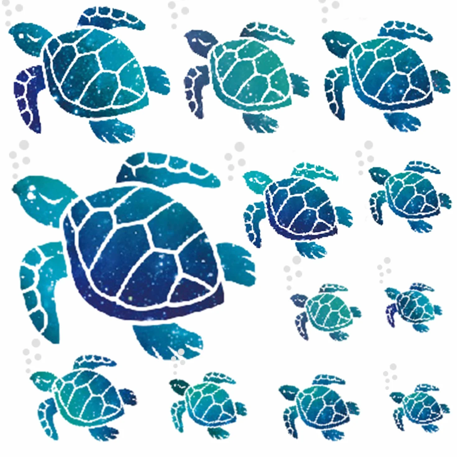 VIKSAUN 12 Pièces Autocollant Mural Tortue de Mer Bleue Décoration Murale pour Chambre Enfants Maison