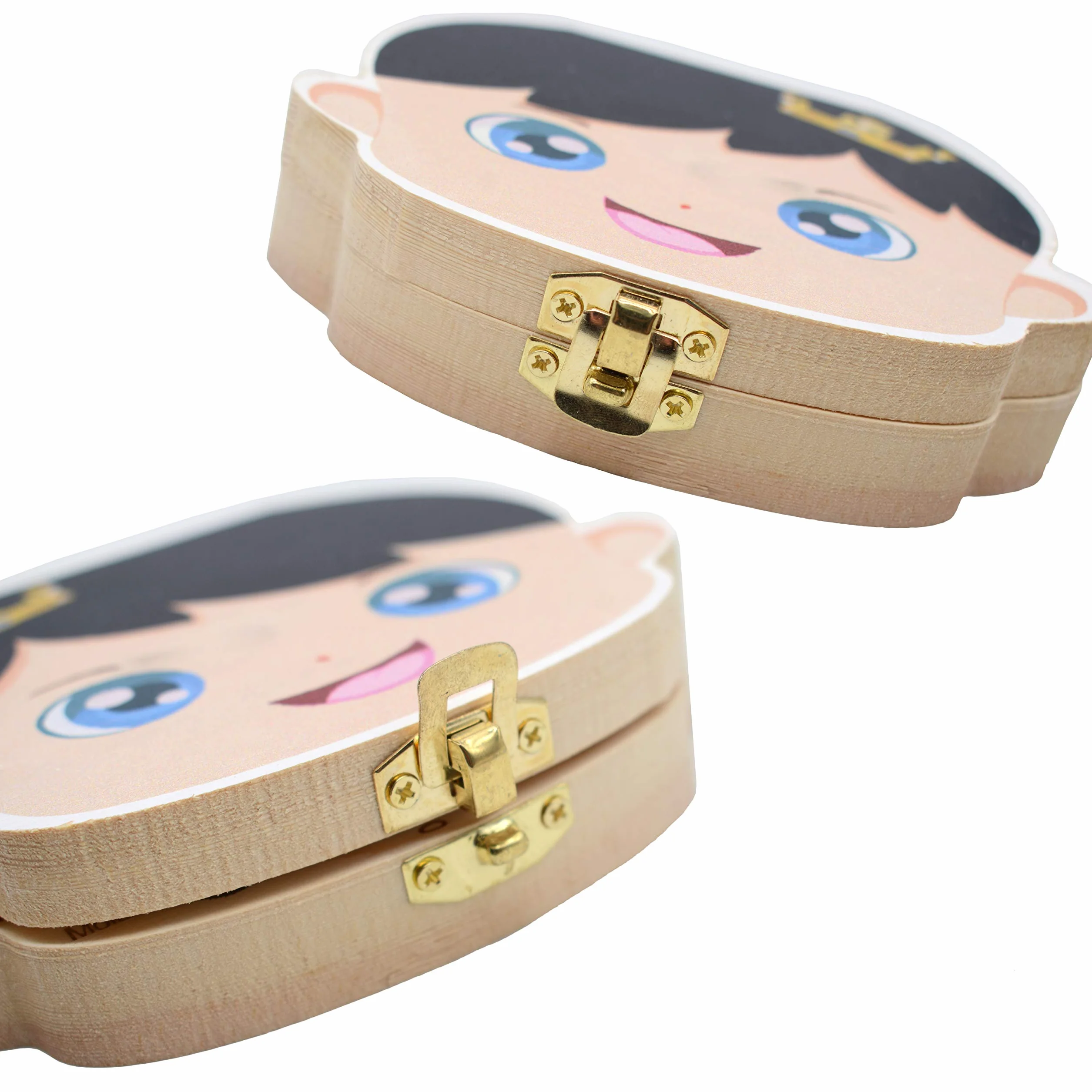Personnalisée Boîte à dents pour enfants en bois Sauvegarder rangement souvenirs feuilles caduques