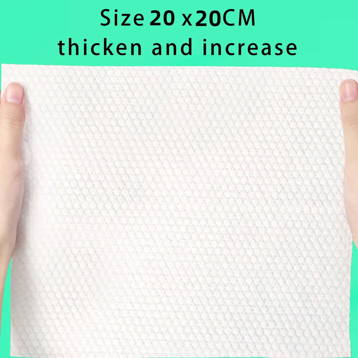 Lingettes Jetables 100% Coton 20x20cm, Serviettes de Visage Biodégradables pour Bébé, Lot de 100
