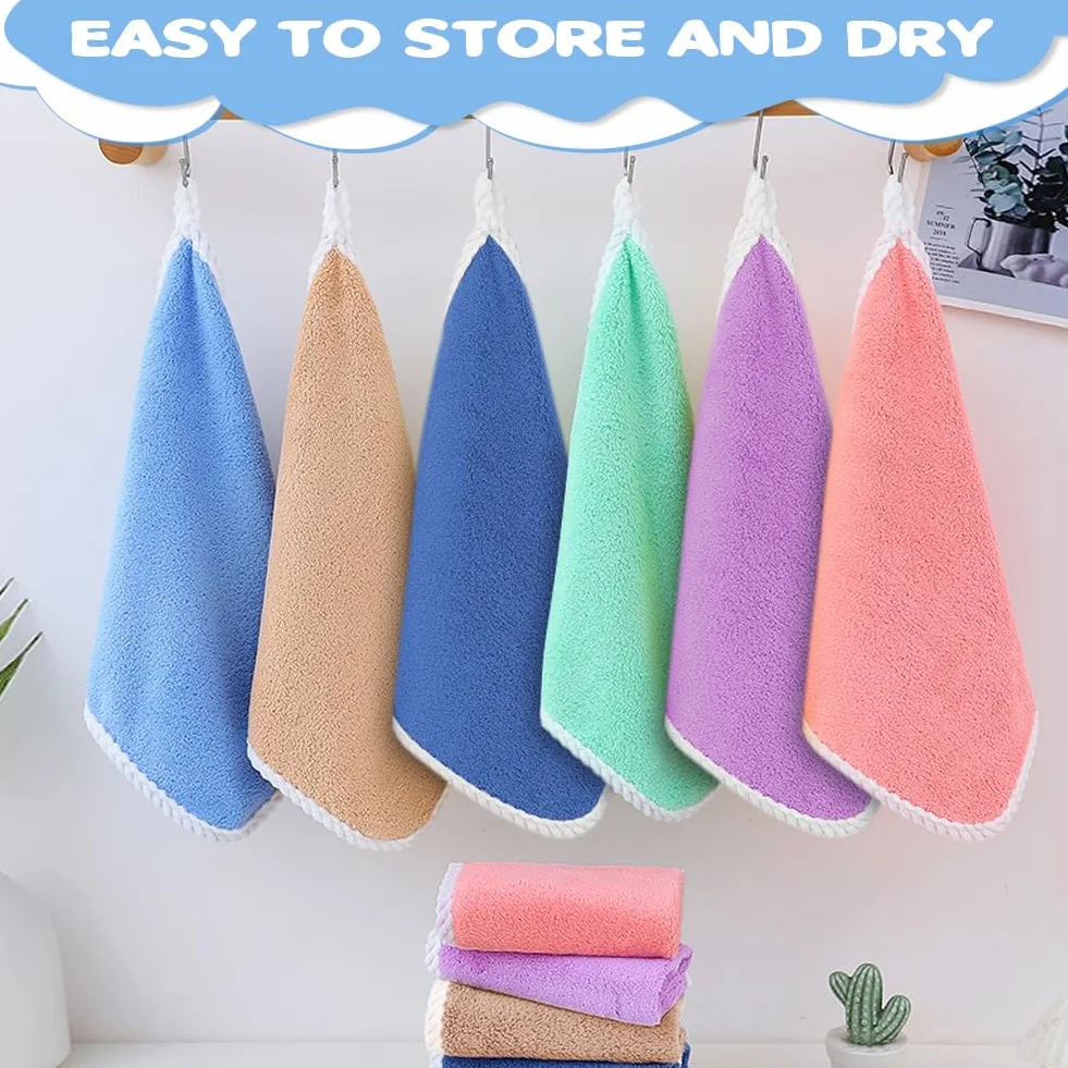 Aolso Serviette de Visage Bebe 6 Pièces Gants de Toilette en Flanelle Coton Bio Lavables Réutilisables