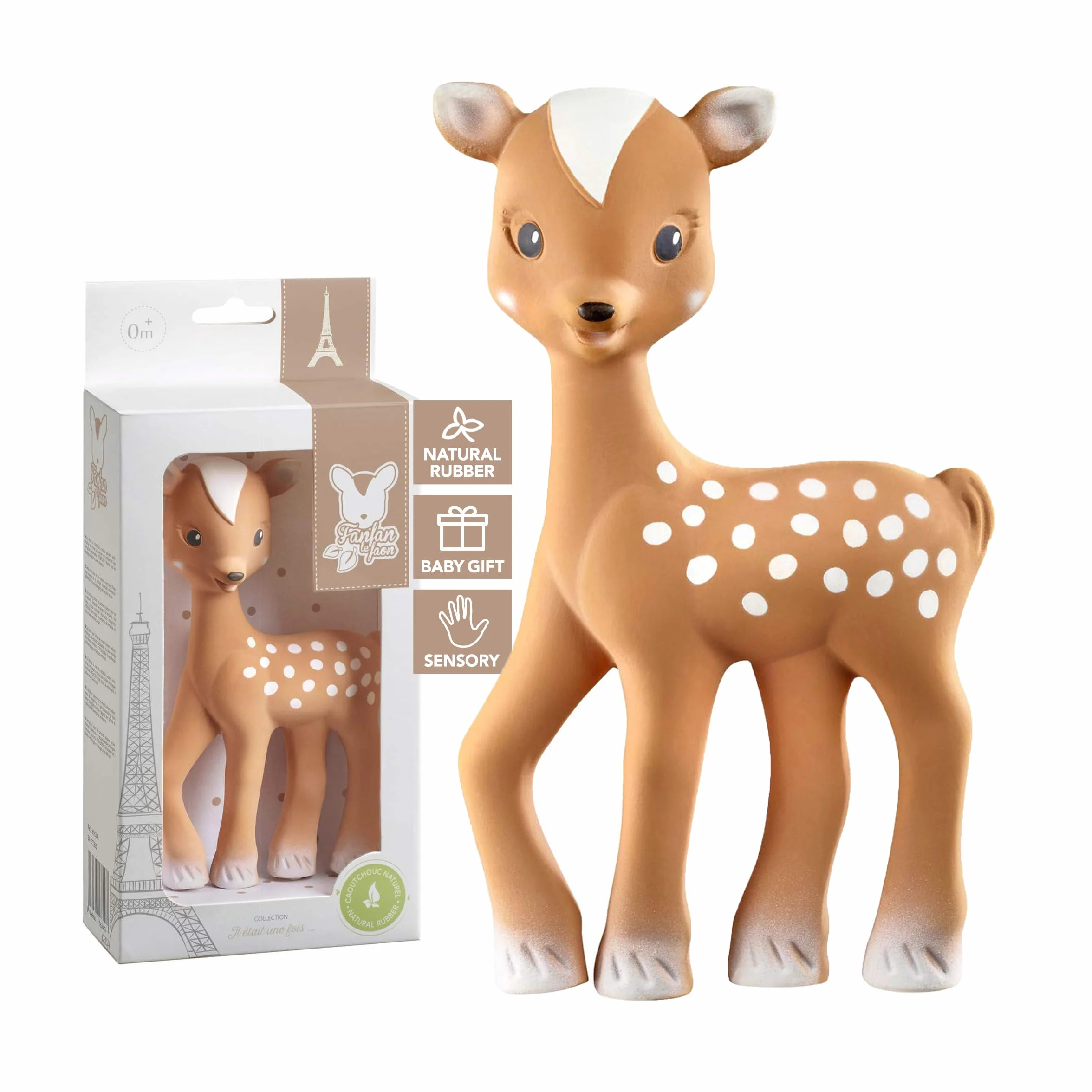 Sophie la Girafe Fanfan le Faon Jouet d'Eveil Bébé Coffret Cadeau 100% Caoutchouc Naturel