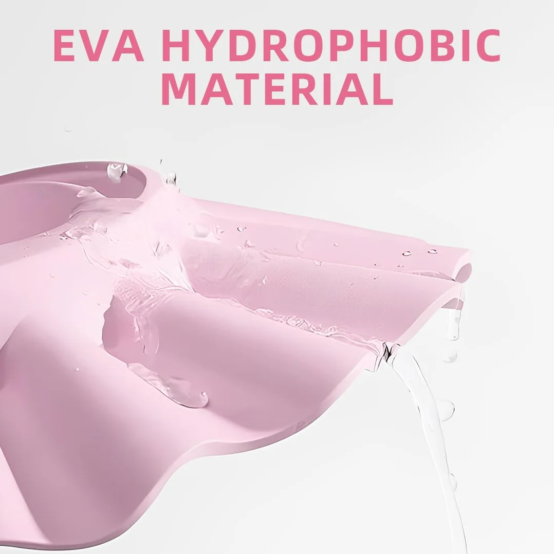 Casquette De Bain Bébé Réglable Visière Bonnet Douche Protection Yeux Visage Shampooing Rose