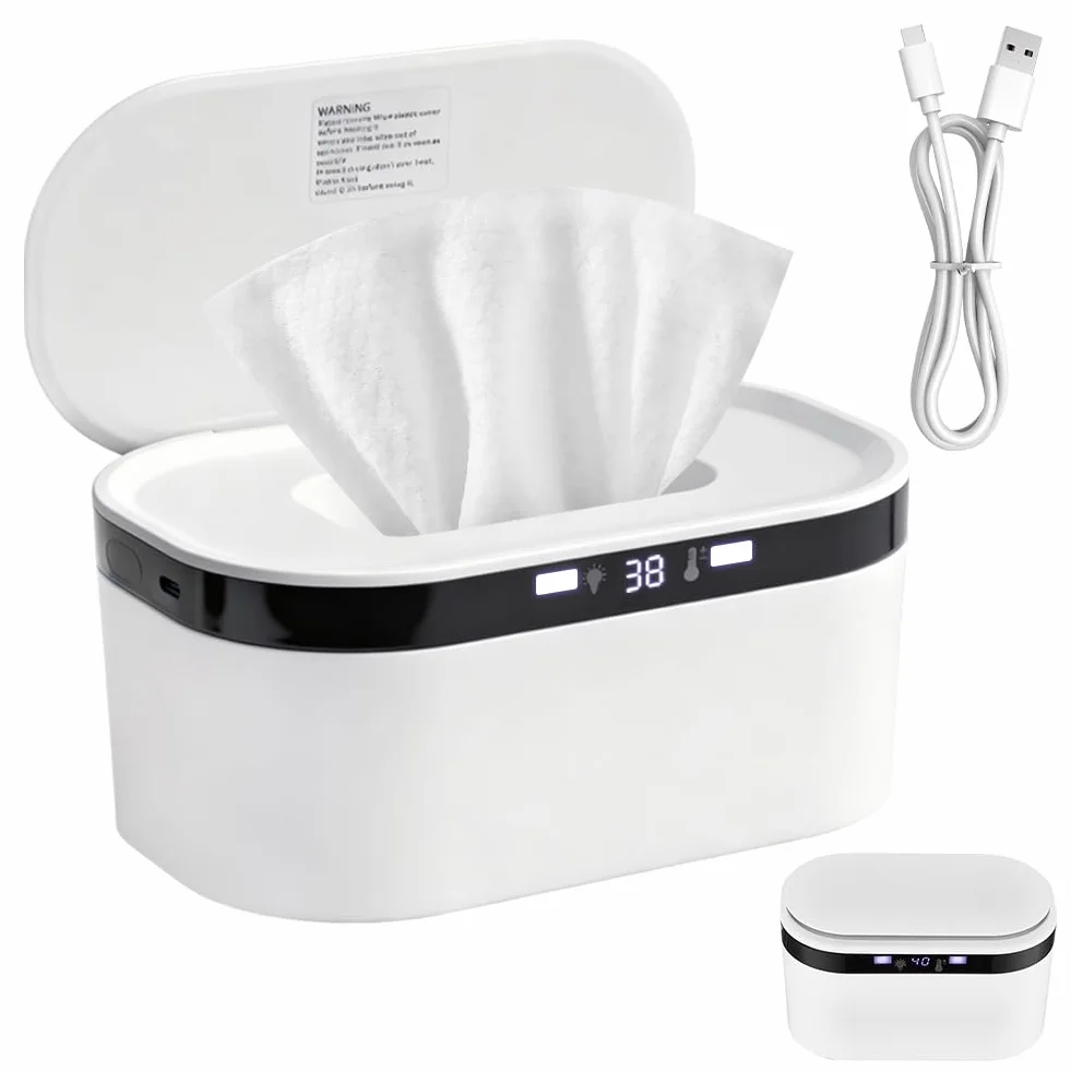 Chauffe-lingettes humides 10 W USB 3 niveaux de chauffage rapide veilleuse intégrée pour bébé