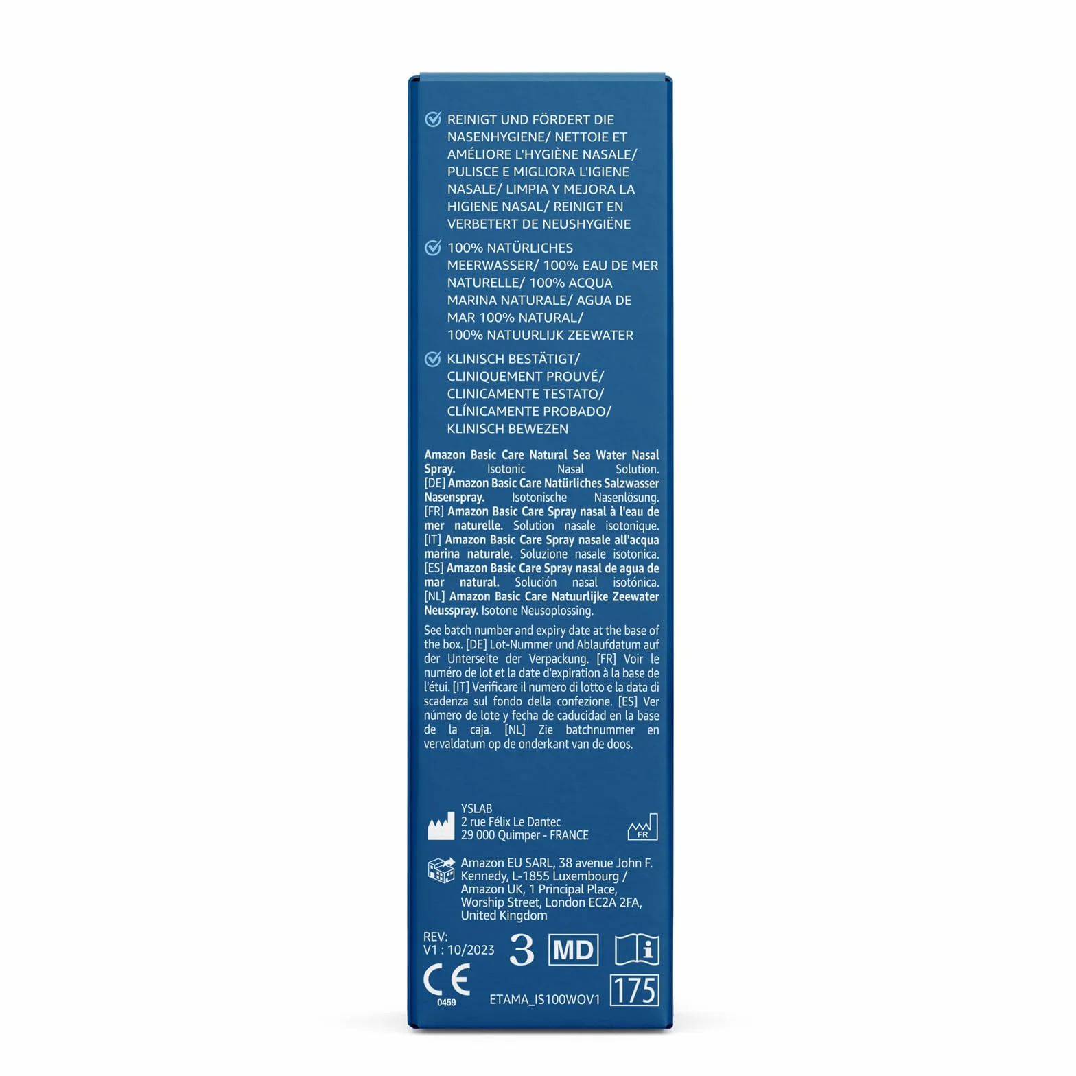 Amazon Basic Care Spray Nasal à l'Eau de Mer Naturelle 100 ml