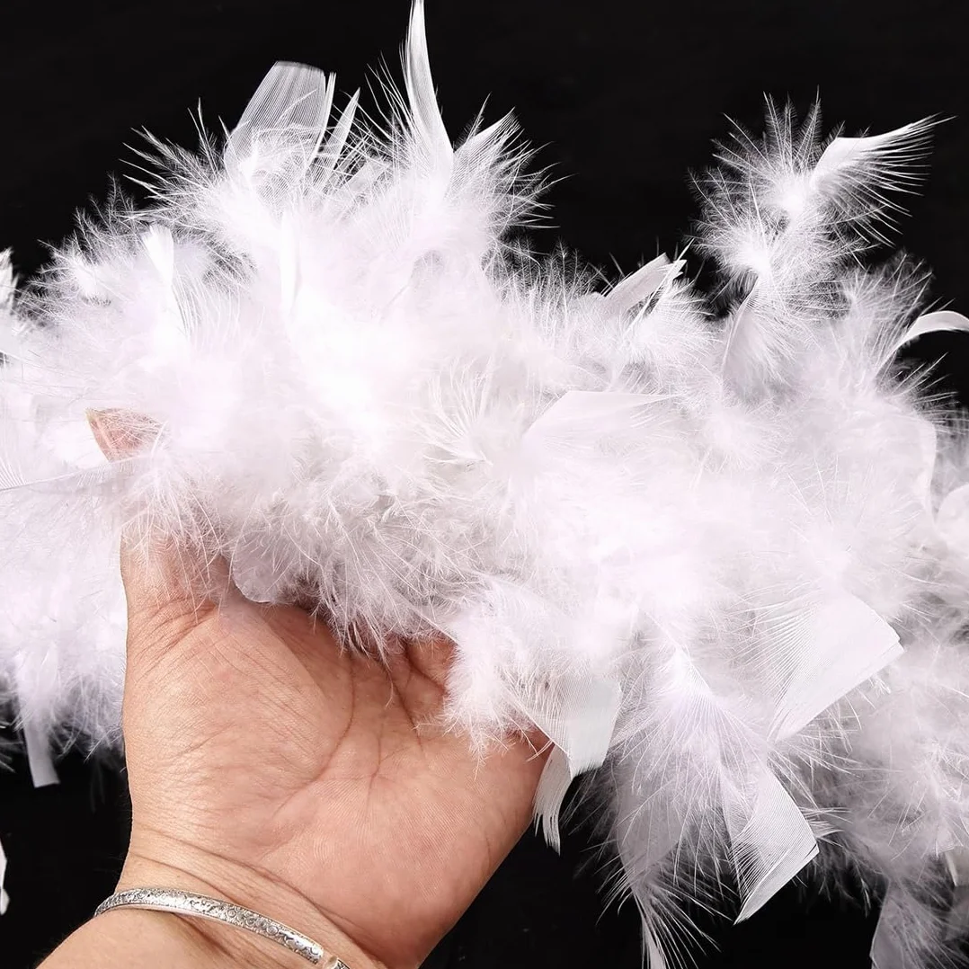 Boas de déguisement pour enfants, Écharpe en plumes blanches 2 m, décoration mariage