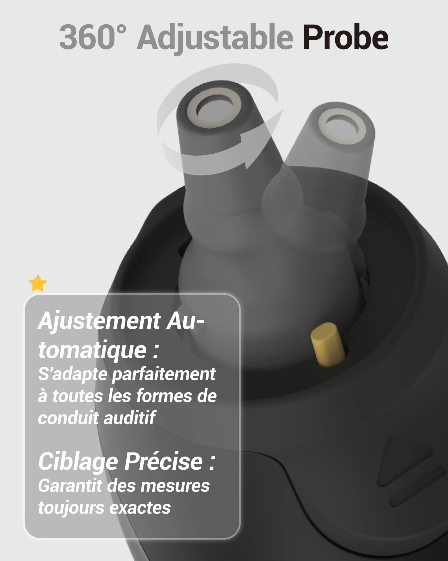 Thermomètre Auriculaire Haute Précision 1 Seconde Guidage Intelligent par Âge Mode Silencieux Numérique Enfants Adultes 20 Embouts