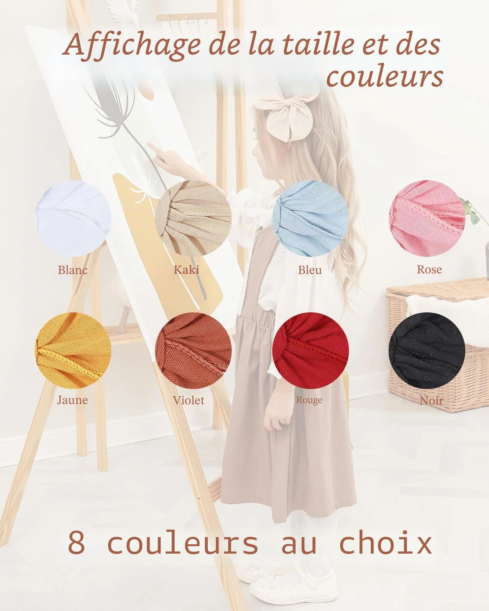 Barrettes à cheveux doublées pour bébé fille lot de 8