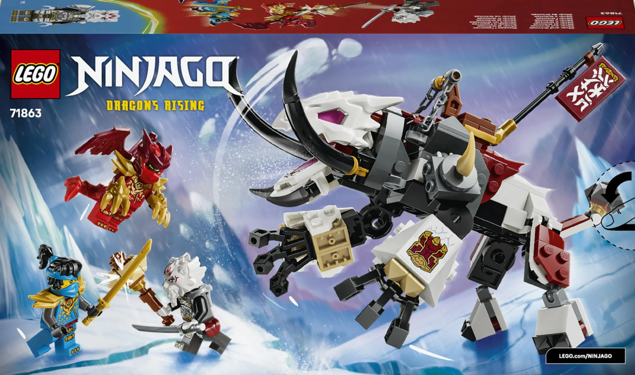 LEGO Ninjago Zilvar et Grimtak la Bête Draconique Jouet Ninja Figurine 3 Minifigurines Kai NYA 71863