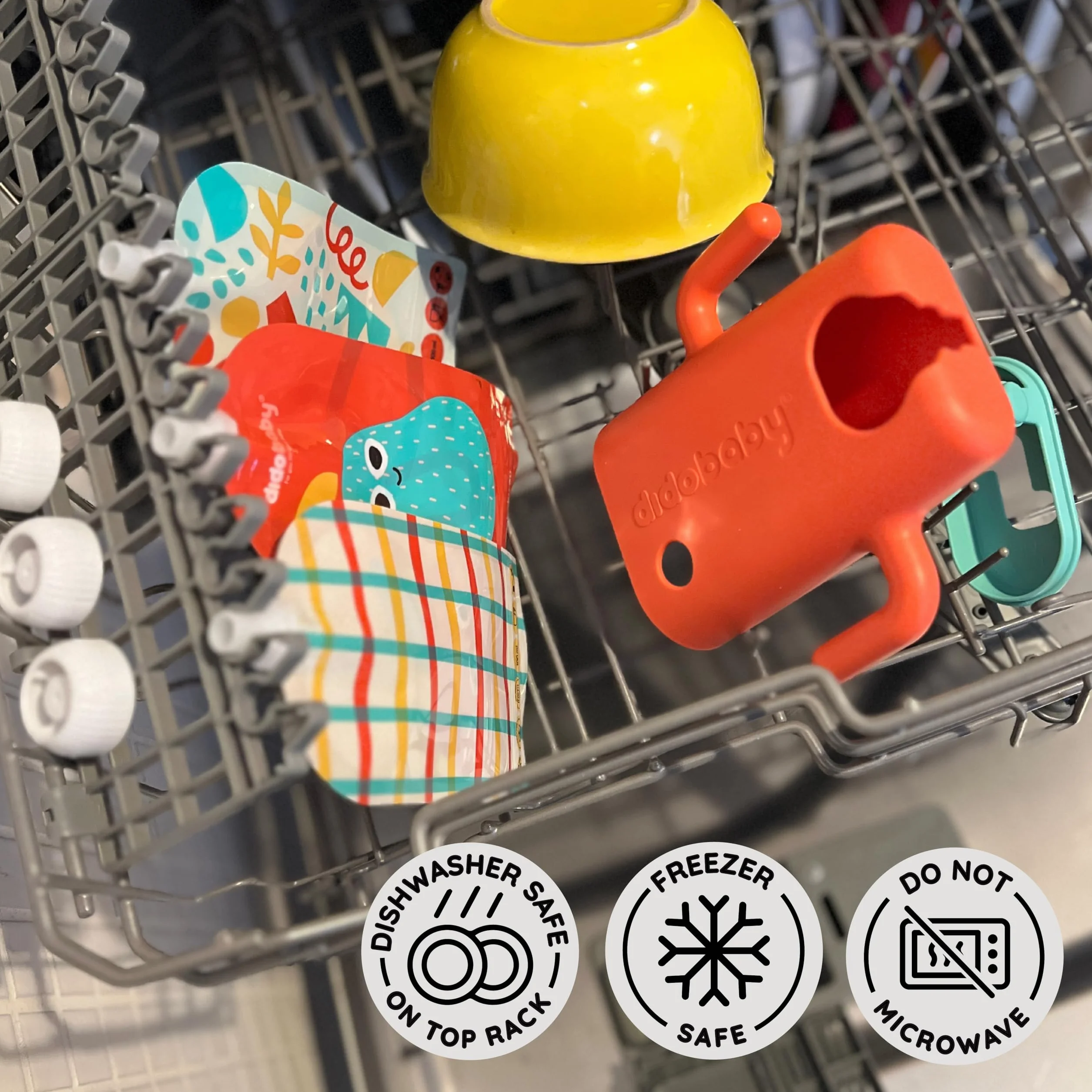 Gourdes Réutilisables Bébé Lot de 6 – Gourde Compote Rechargeable Sans BPA – Didobaby