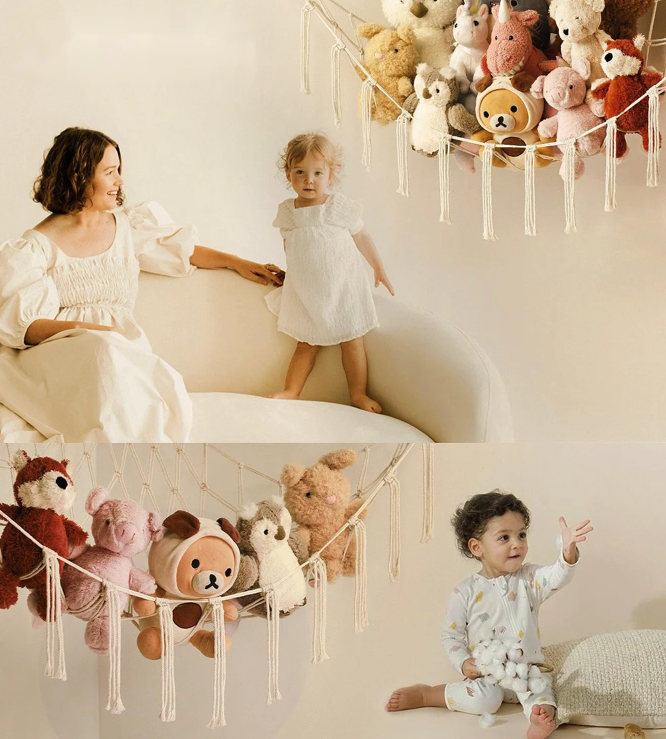 Stuffed Animal Storage Hammock Large Toy Net for Plush Organizer Kids Room Decor