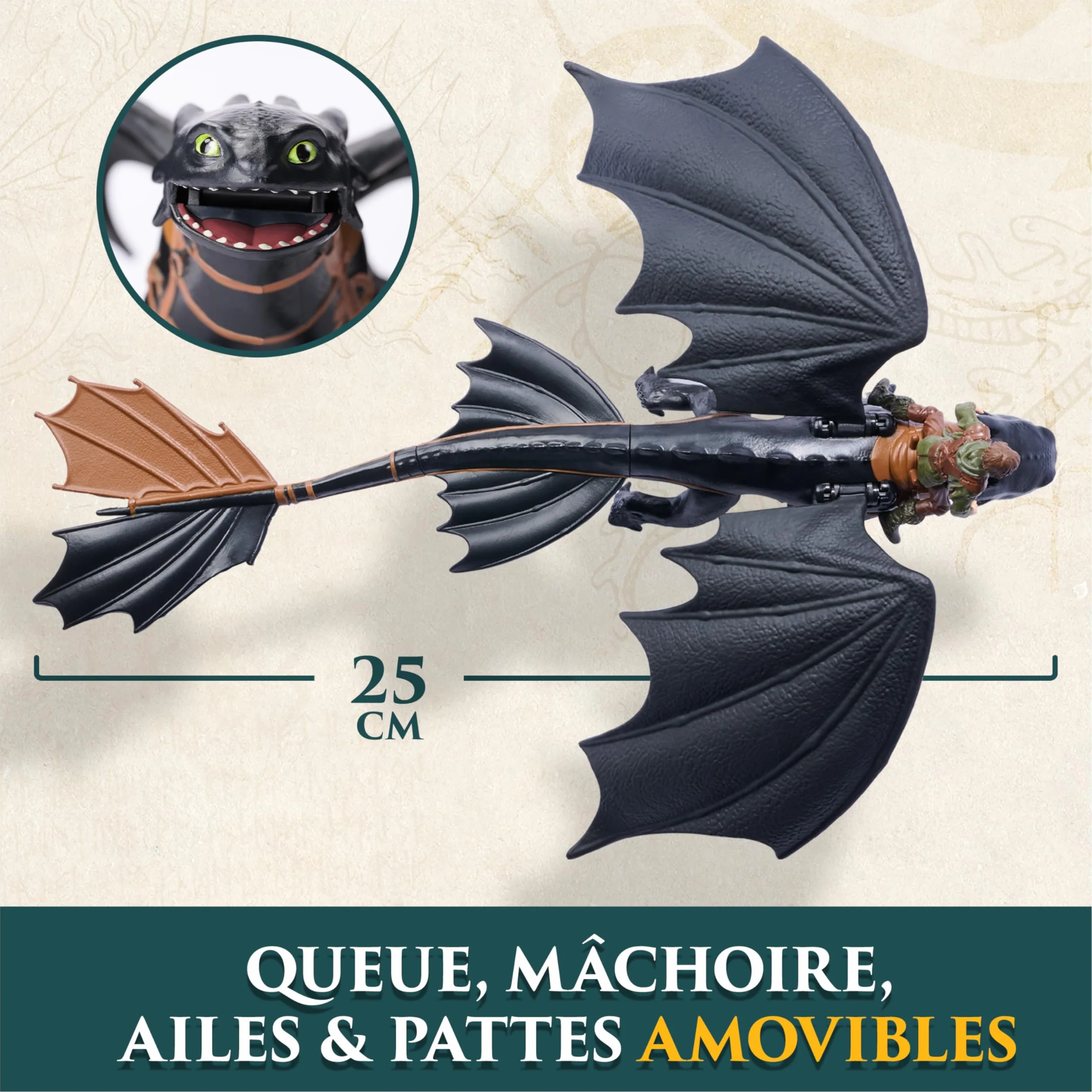 Dreamworks Dragons Figurine Articulée Krokmou 25 Cm Et Viking Harold 10 Cm Jouet Enfant 4 Ans Et +