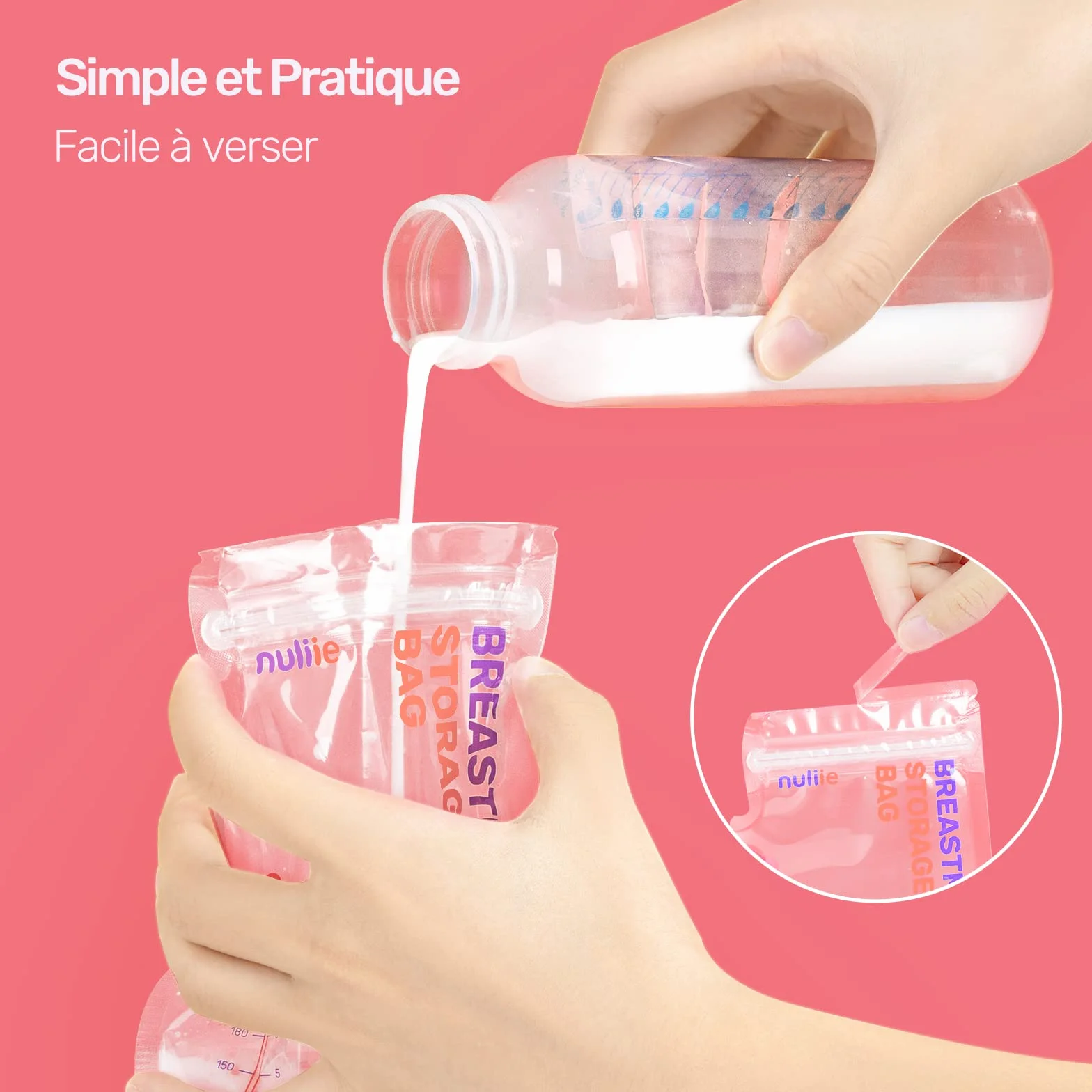 Sachets de Conservation Lait Maternel 250ml Lot de 120, Pré-stérilisés, Sans BPA, Double Glissière