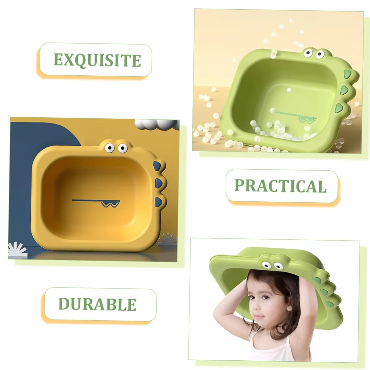 Bassines pour Bébé en Plastique Lot de 2, Lavabos Portables Design Cartoon