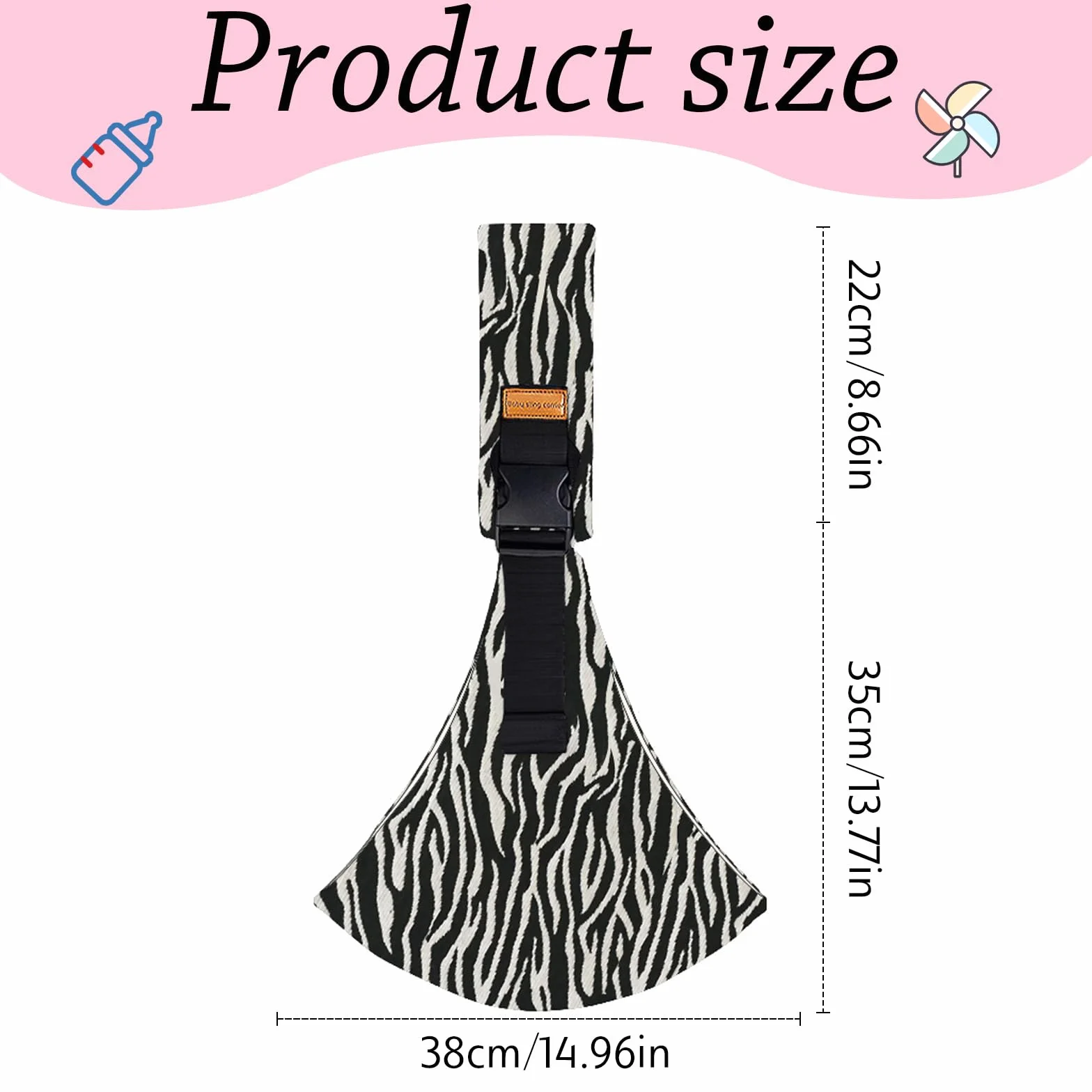 Baby Carrier Physiologique Porte Bebe Toddler Réglable Léger Respirant 0-36 Mois Kangourou Sling (Rayures Zèbre)