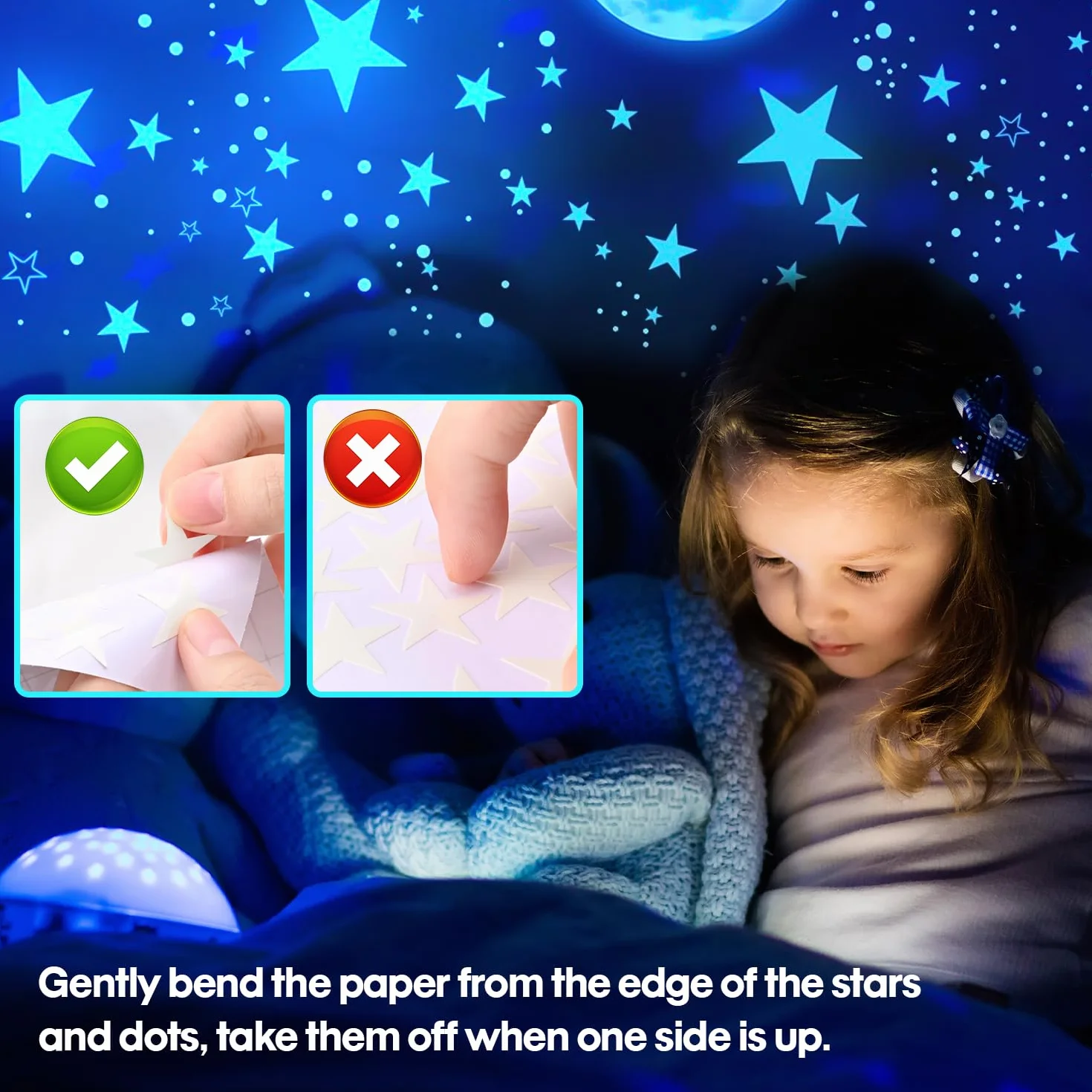 Autocollants Lumineux 629 Pcs Étoiles Phosphorescentes Stickers Fluorescents Décoration Plafond Chambre Enfant
