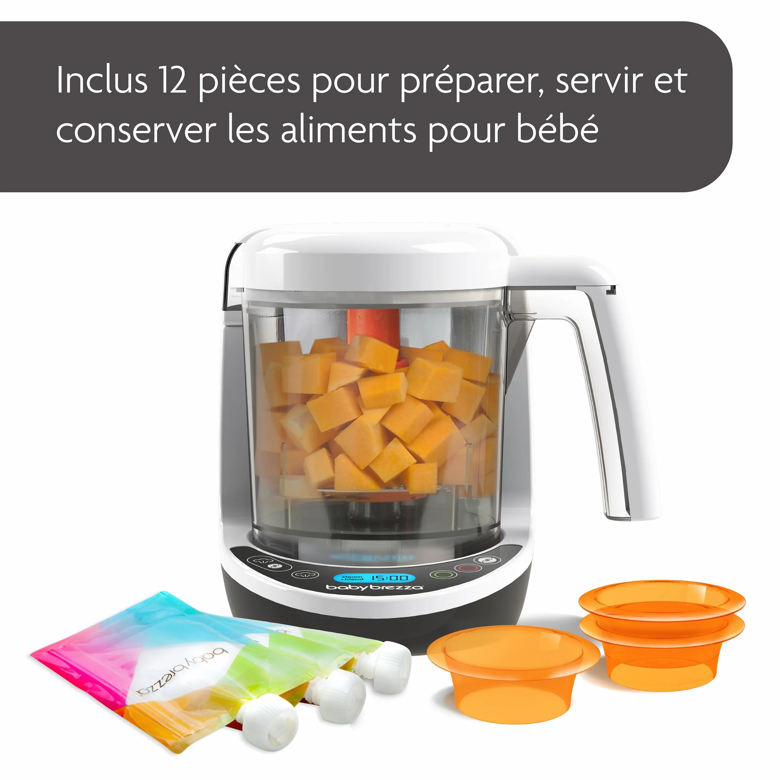 Baby brezza Food Maker Deluxe Robot cuisine multifonction bébé chauffe vapeur mixe aliments