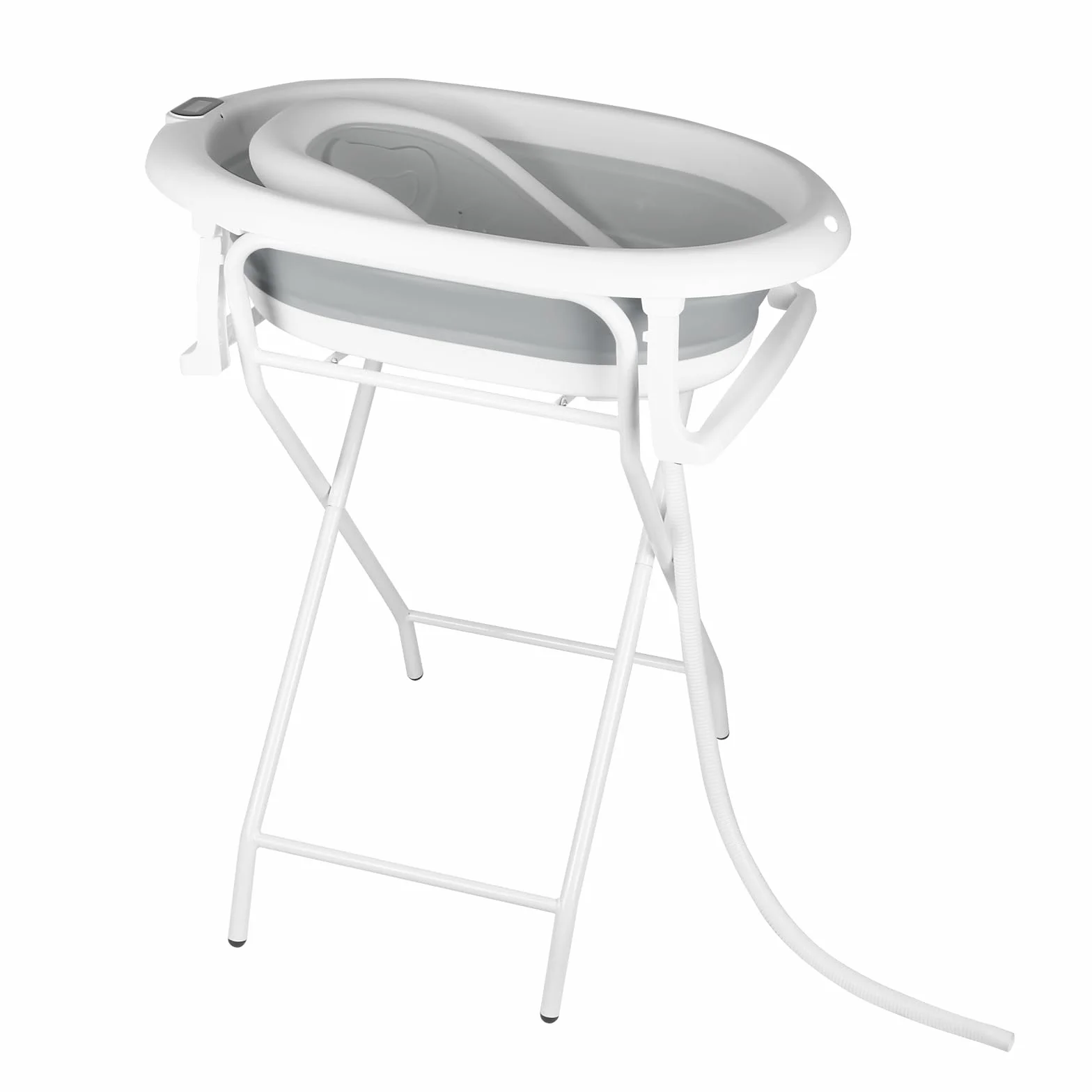 Baignoire Bébé Pliable Sur Pied XXL avec Support, Thermomètre 2.0, Siège et Kit de Drainage