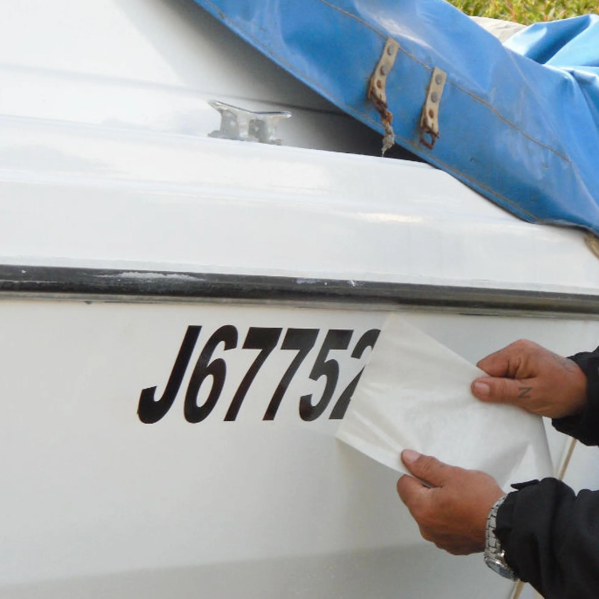 Autocollant Personnalisable Immatriculation Bateau x2 - Résistant Eau de Mer et UV pour Bateau, Jet Ski, Voilier