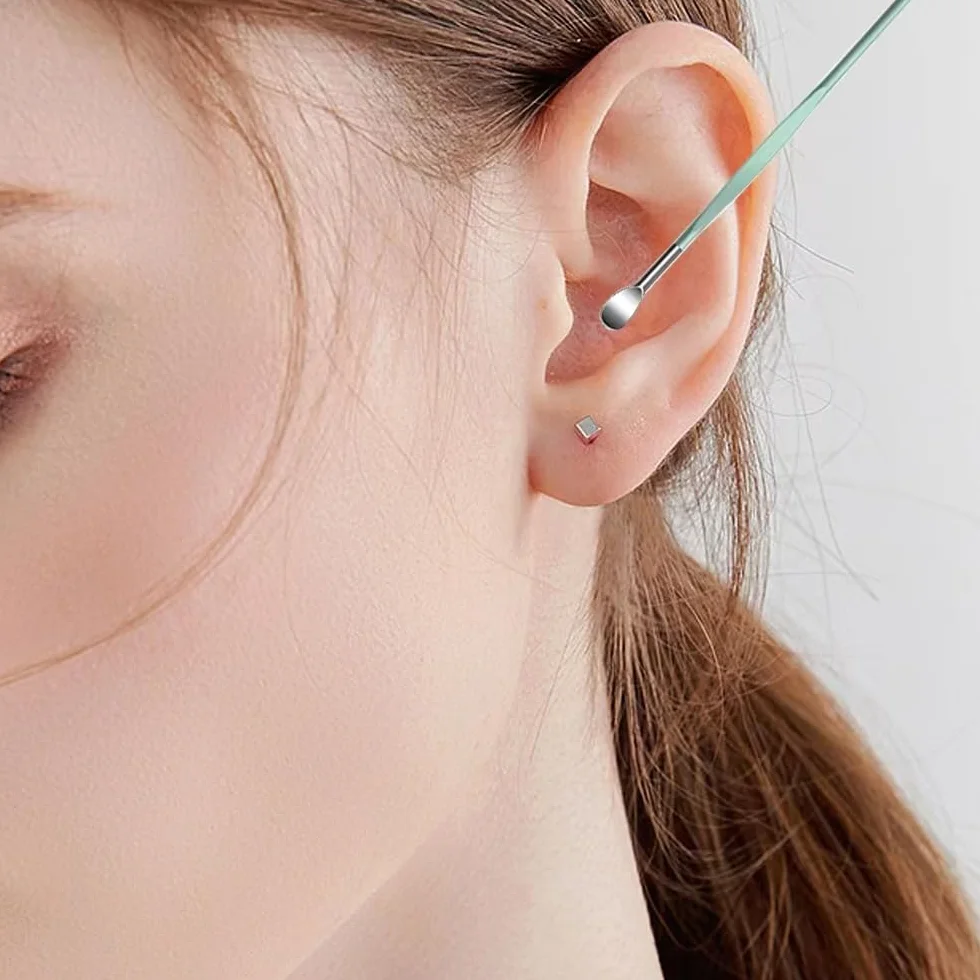 Nettoyeur D'oreille en Acier Inoxydable 6 Pcs Kit Portable