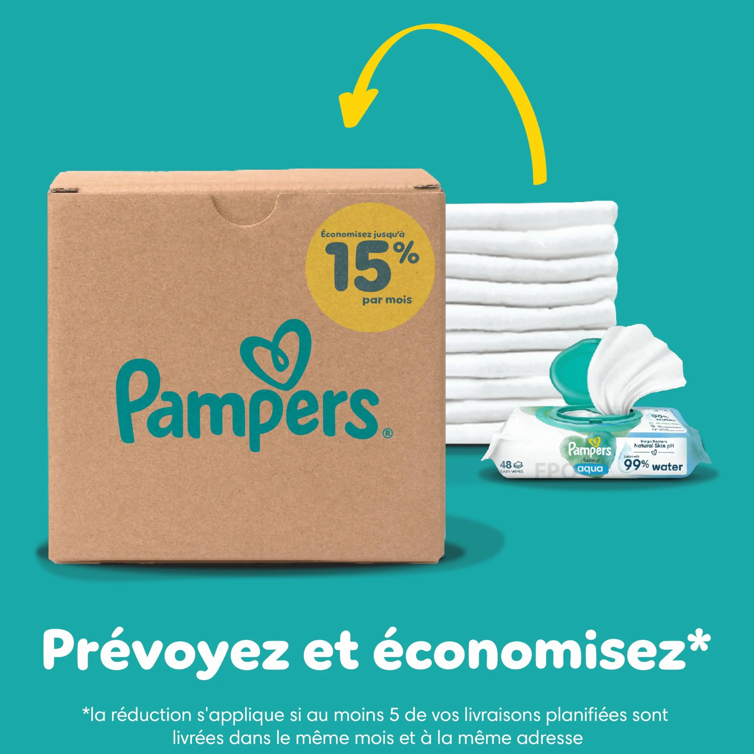 Pampers Baby-Dry Taille 4 108 Couches 9kg-14kg Nuit Confortable Sans Fuites