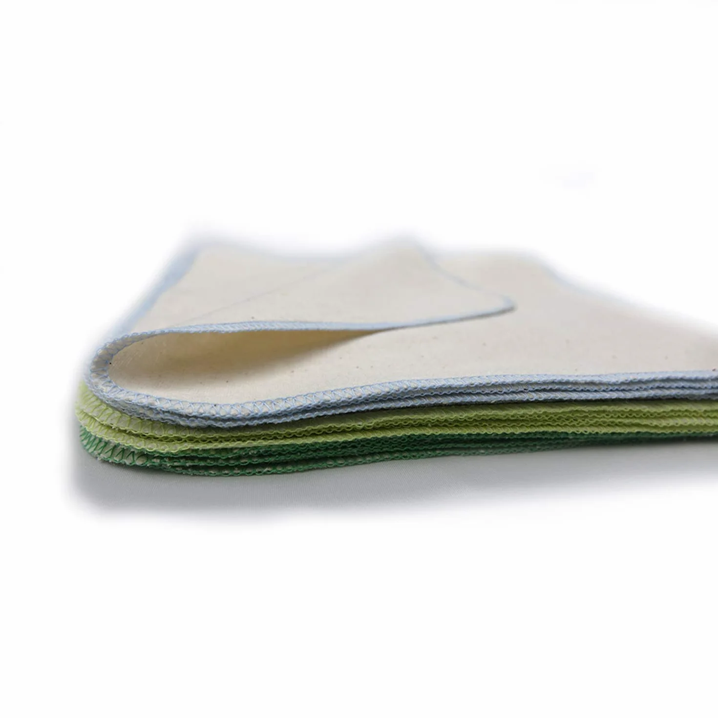Gants de toilette réutilisables en flanelle de coton bio Lot de 15 - Serviettes lavables vert