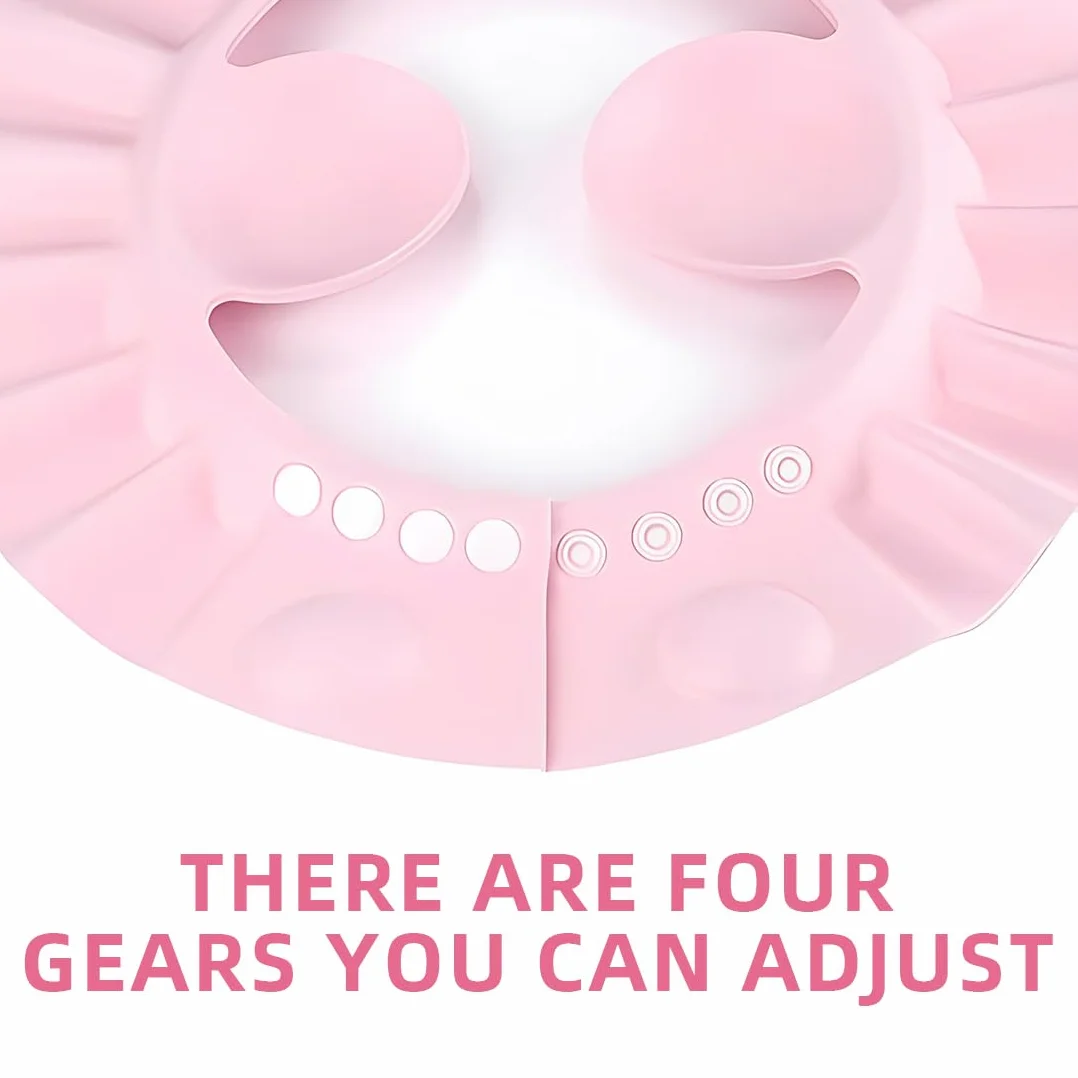 Casquette De Bain Bébé Réglable Visière Bonnet Douche Protection Yeux Visage Shampooing Rose