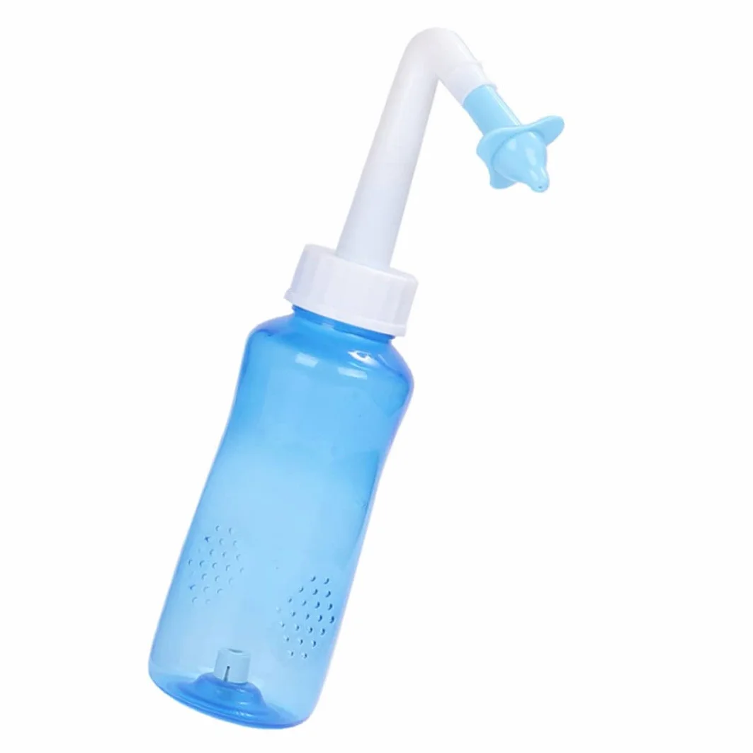 Kit de Rinçage des Sinus Bouteille Nettoyeur Lavage du Nez Irrigation Nasale pour Enfant Adulte