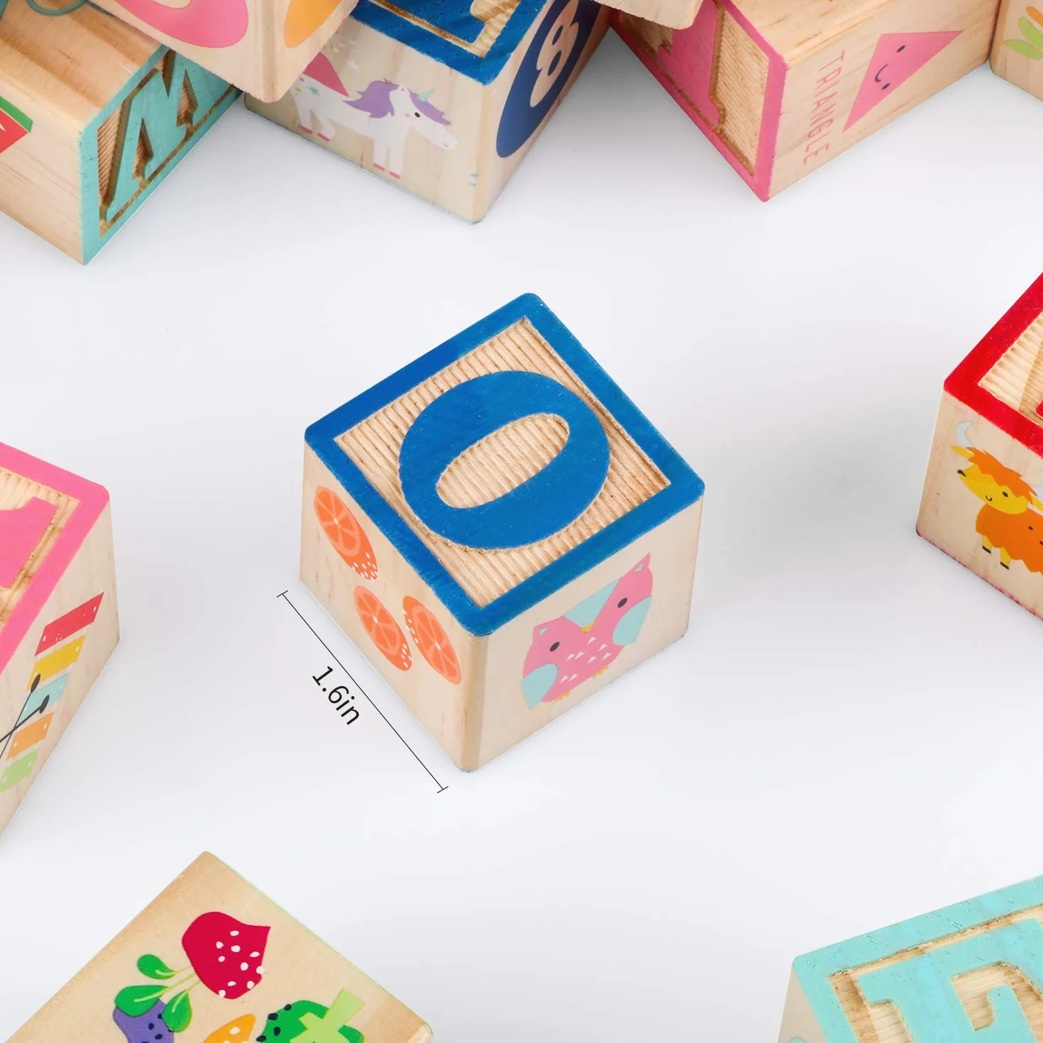Wondertoys Blocs ABC en Bois Jeux de Construction Lettres Alphabet Jouets éducatifs Enfants 26 pièces