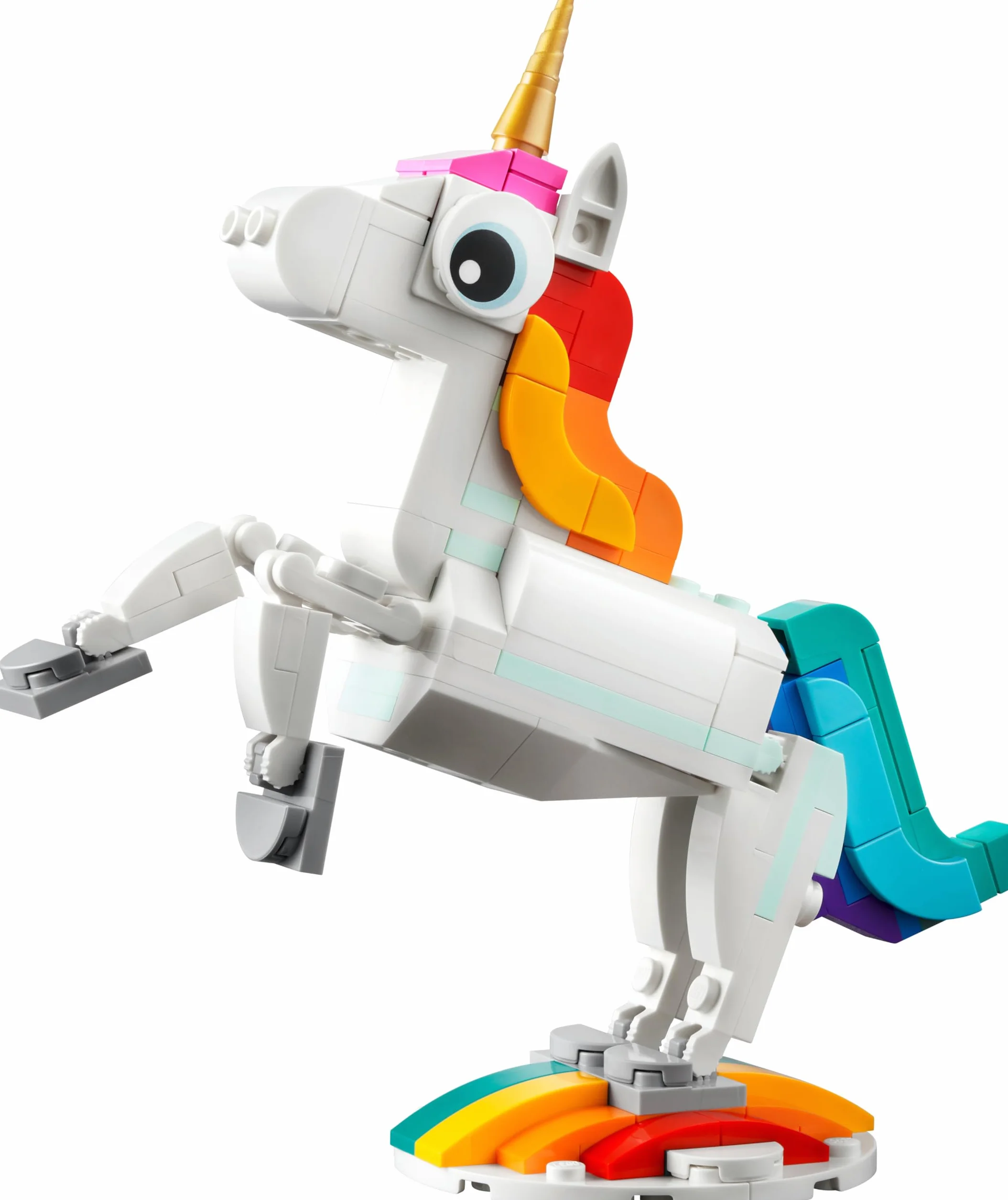 LEGO Creator 3-en-1 La Licorne Magique 31140 Jouet de Construction Figurine Animal Transformable Hippocampe Paon Cadeau 7 Ans