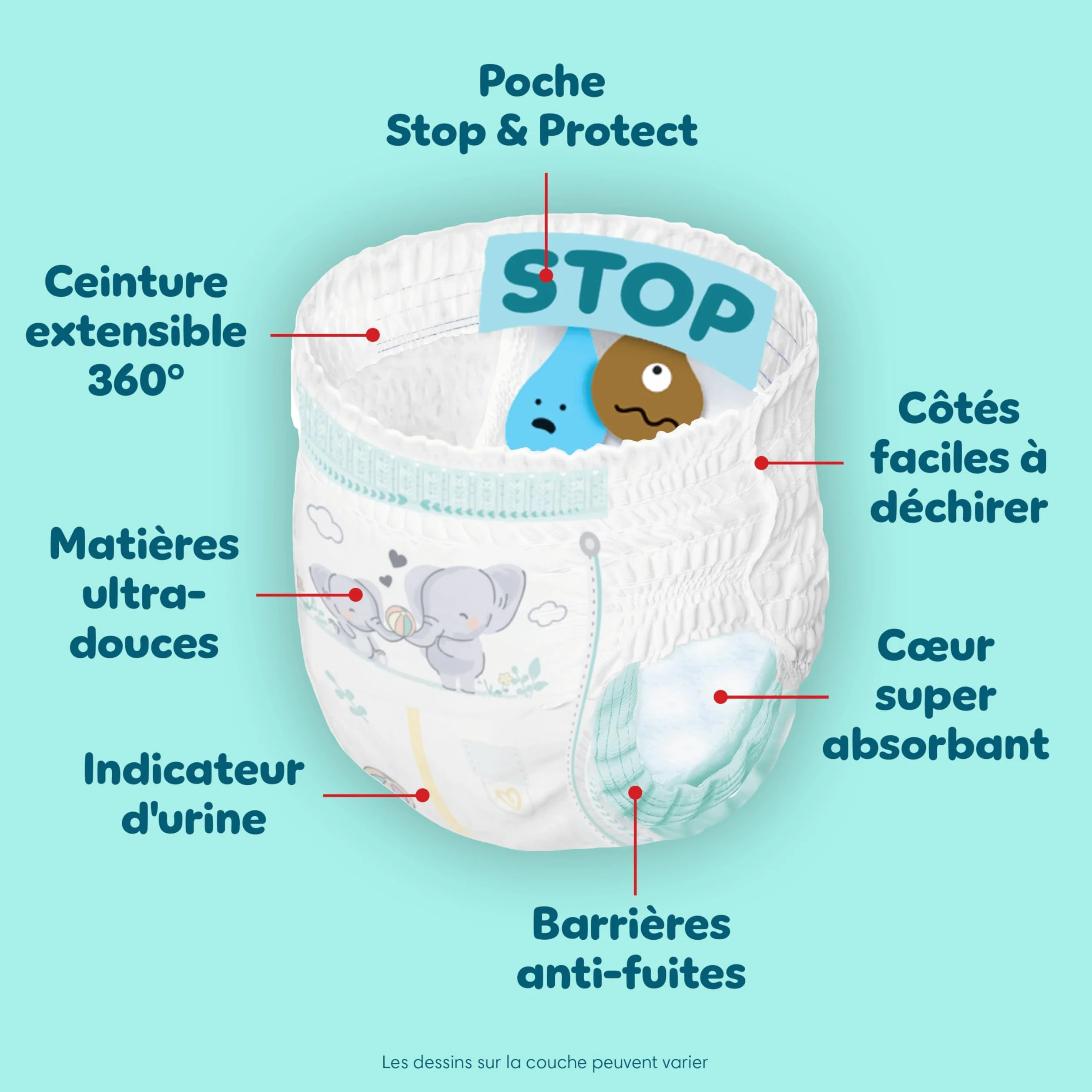 Pampers Premium Protection Pants Taille 5, 164 Couches-Culottes, 11kg-17kg, Maintien 360° et barrières anti-fuites douces, Family Pack