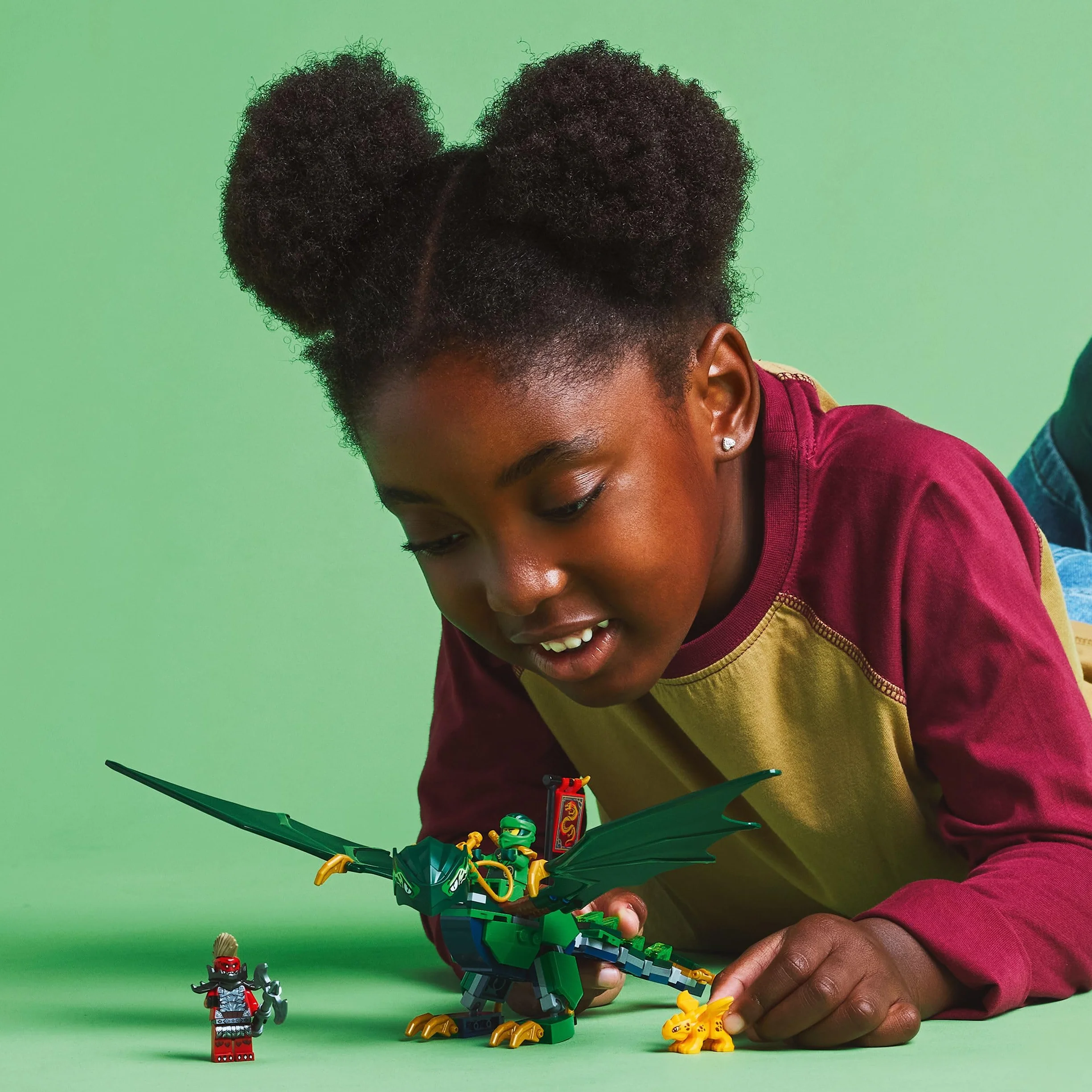 LEGO Ninjago Dragon Vert de la Forêt de Lloyd 71829 Jouet de Construction avec 2 Minifigurines et Dragon Articulé