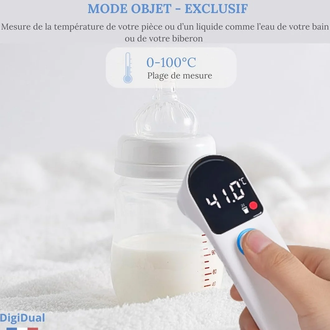 DigiDual Thermomètre Infrarouge Médical Auriculaire et Sans Contact Certifié CE IEC 60601-1 Précis Rapide
